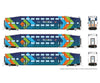 Rapido 546028 N Bilevel Commuter Car: Trirail - Dark Blue Scheme: Set #1 (Cab: 501 Coaches: 1004