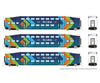 Rapido 546030 N Bilevel Commuter Car: Trirail - Dark Blue Scheme: Set #3 (Coaches: 1001 1006 1012)