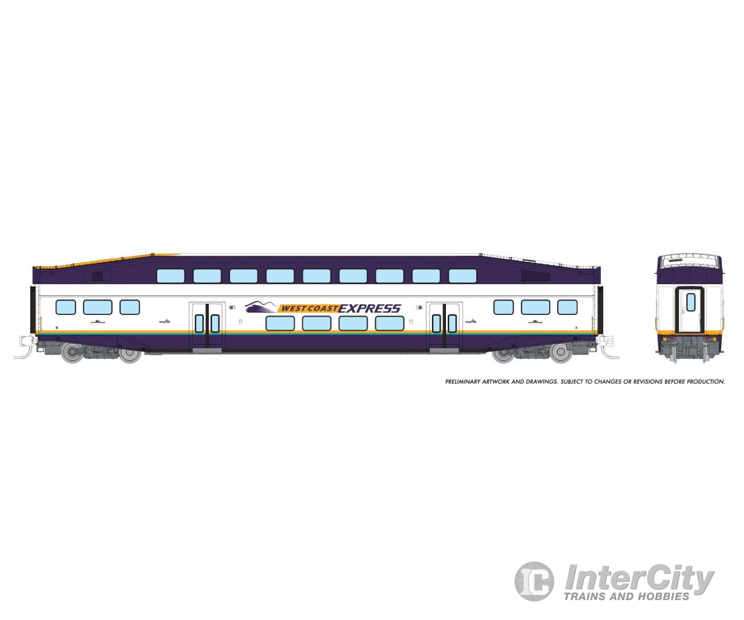 Rapido 546031 N Bilevel Commuter Car: West Coast Express: Set #1 (Cab: 108 Coaches: 304 308)