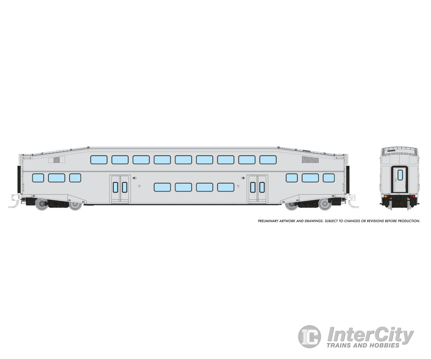 Rapido 546097 N Bilevel Commuter Car: Undecorated Coach: Late Version (Series Iv) Passenger Cars