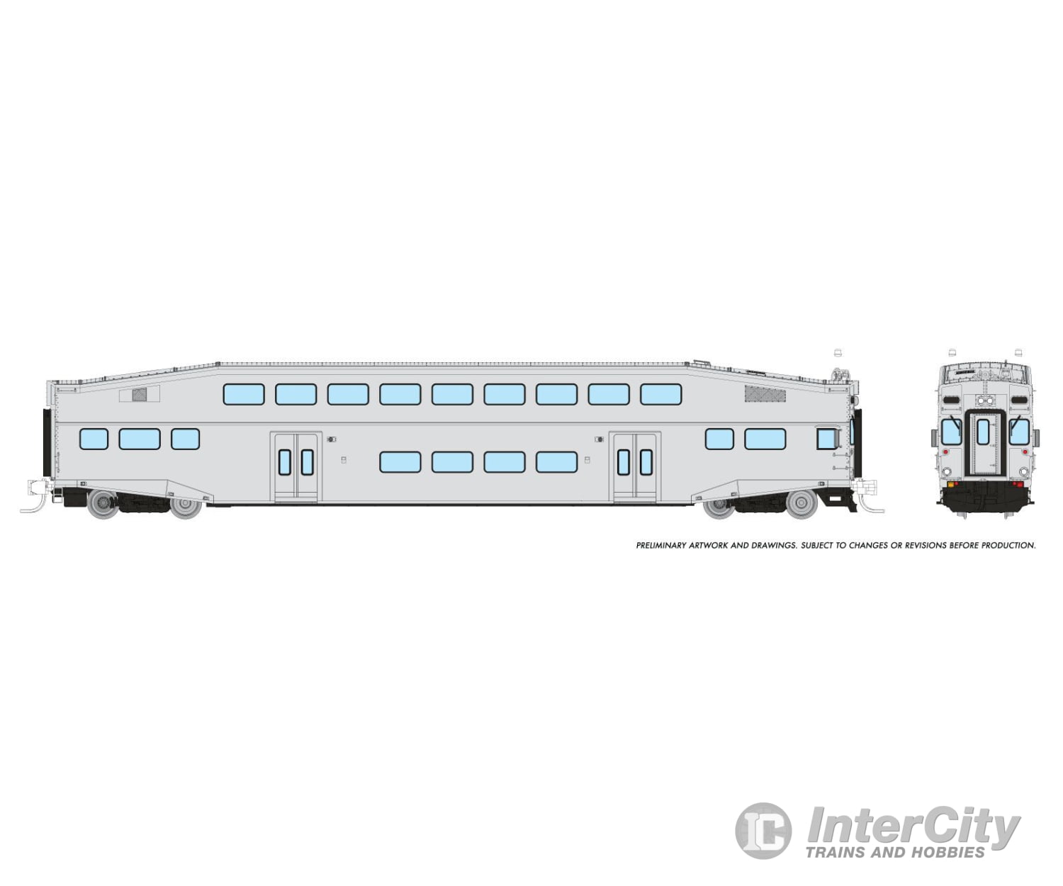 Rapido 546099 N Bilevel Commuter Car: Undecorated Cab Late Version (Series Iv) Passenger Cars