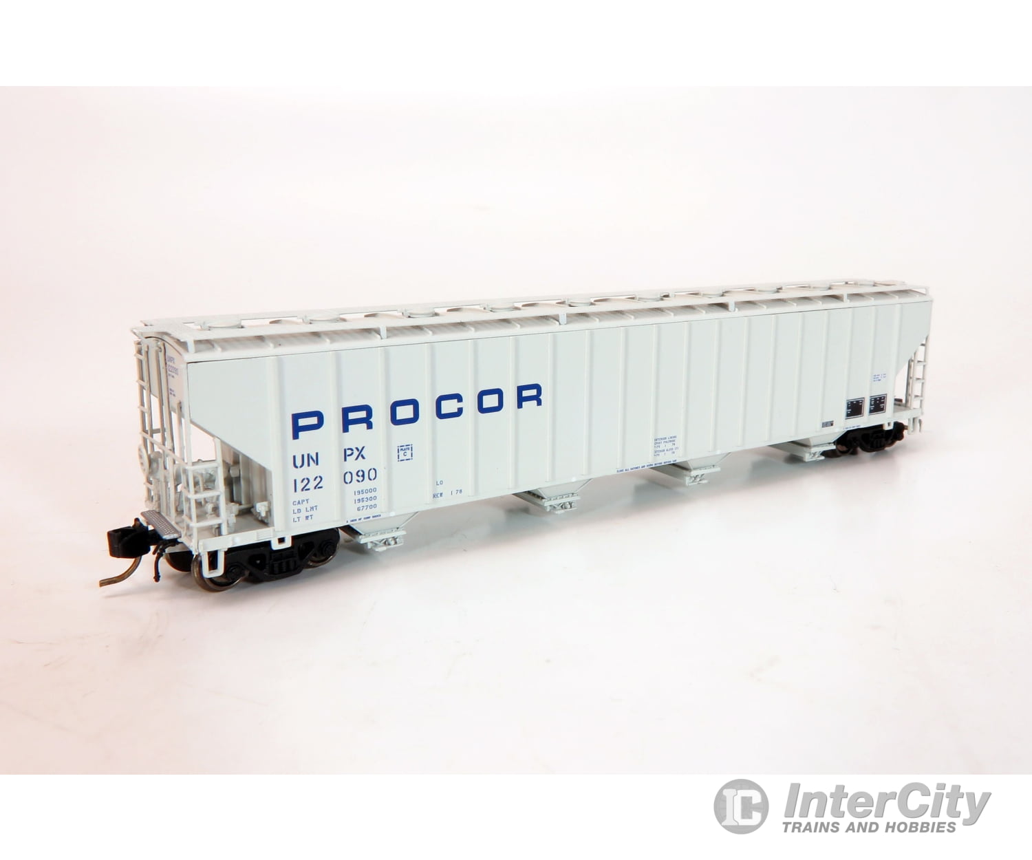 Rapido 560001 N Procor 5820 Covered Hopper: Unpx - Blue Stencil: 6-Pack