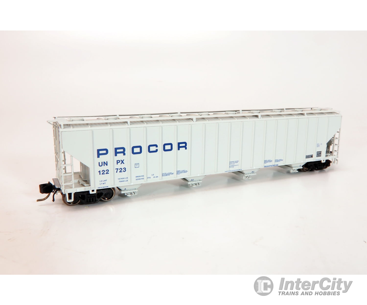 Rapido 560002 N Procor 5820 Covered Hopper: Unpx - Blue Solid: 6-Pack