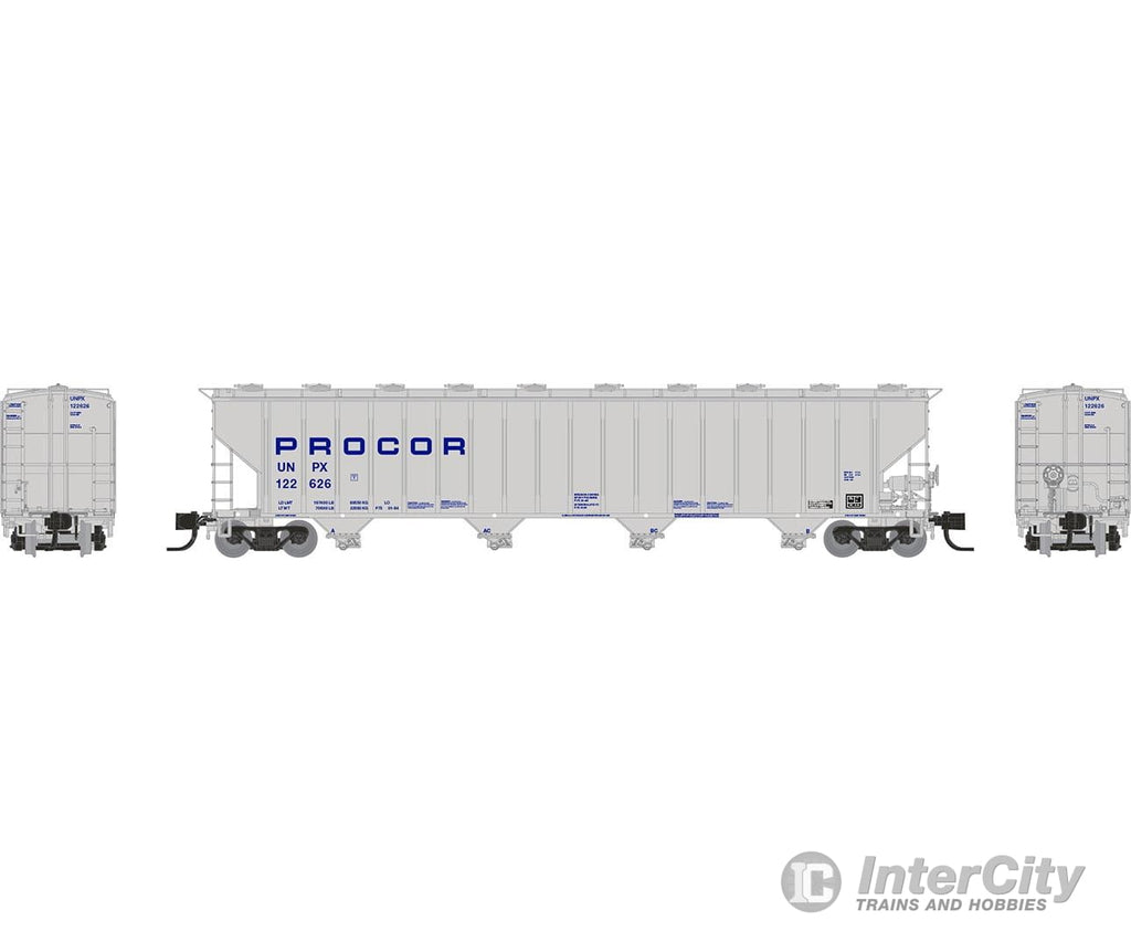Rapido 560002 N Procor 5820 Covered Hopper: Unpx - Blue Solid: 6-Pack