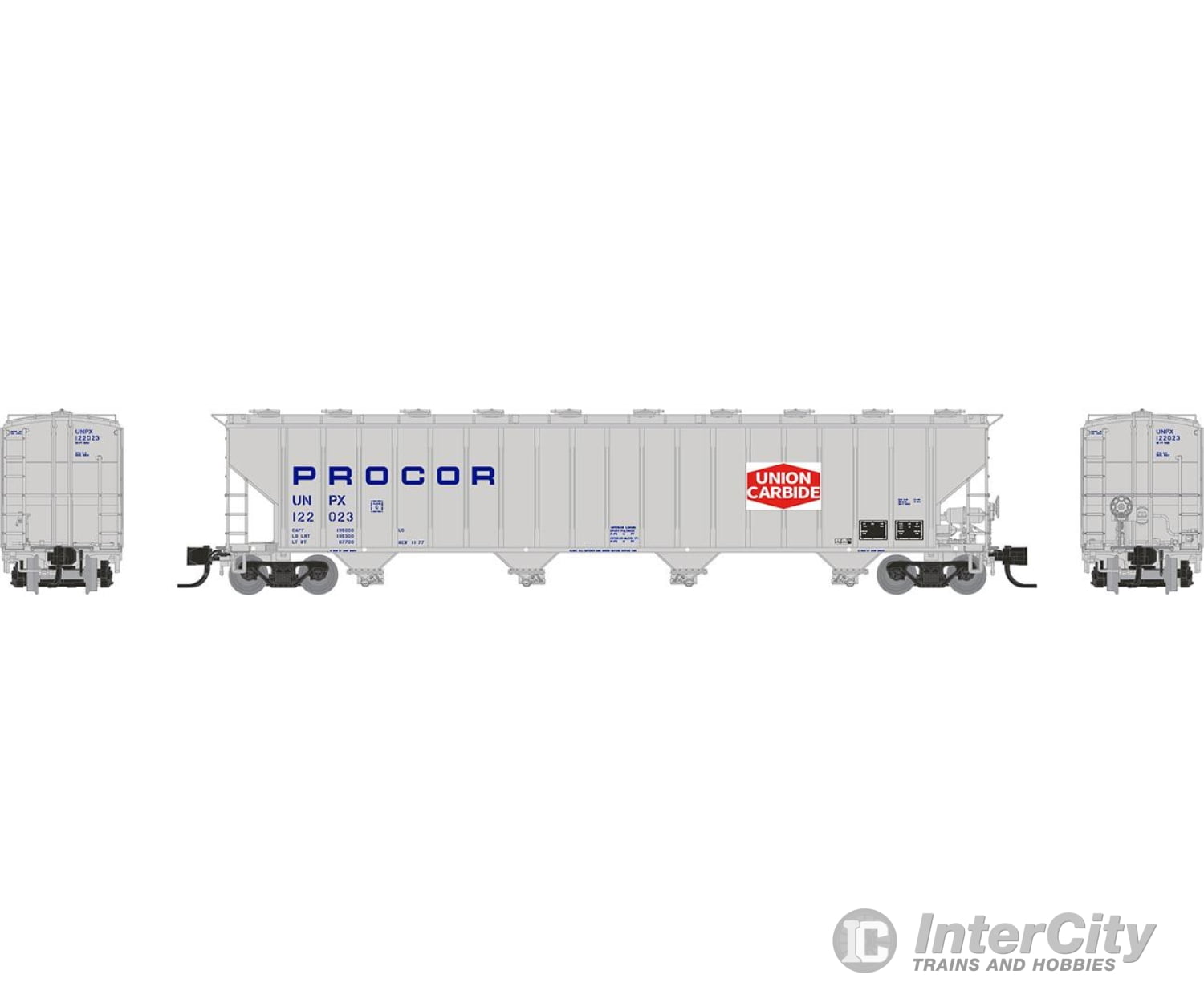 Rapido 560003A N Procor 5820 Covered Hopper: Unpx - W/ Union Carbide: Single Car