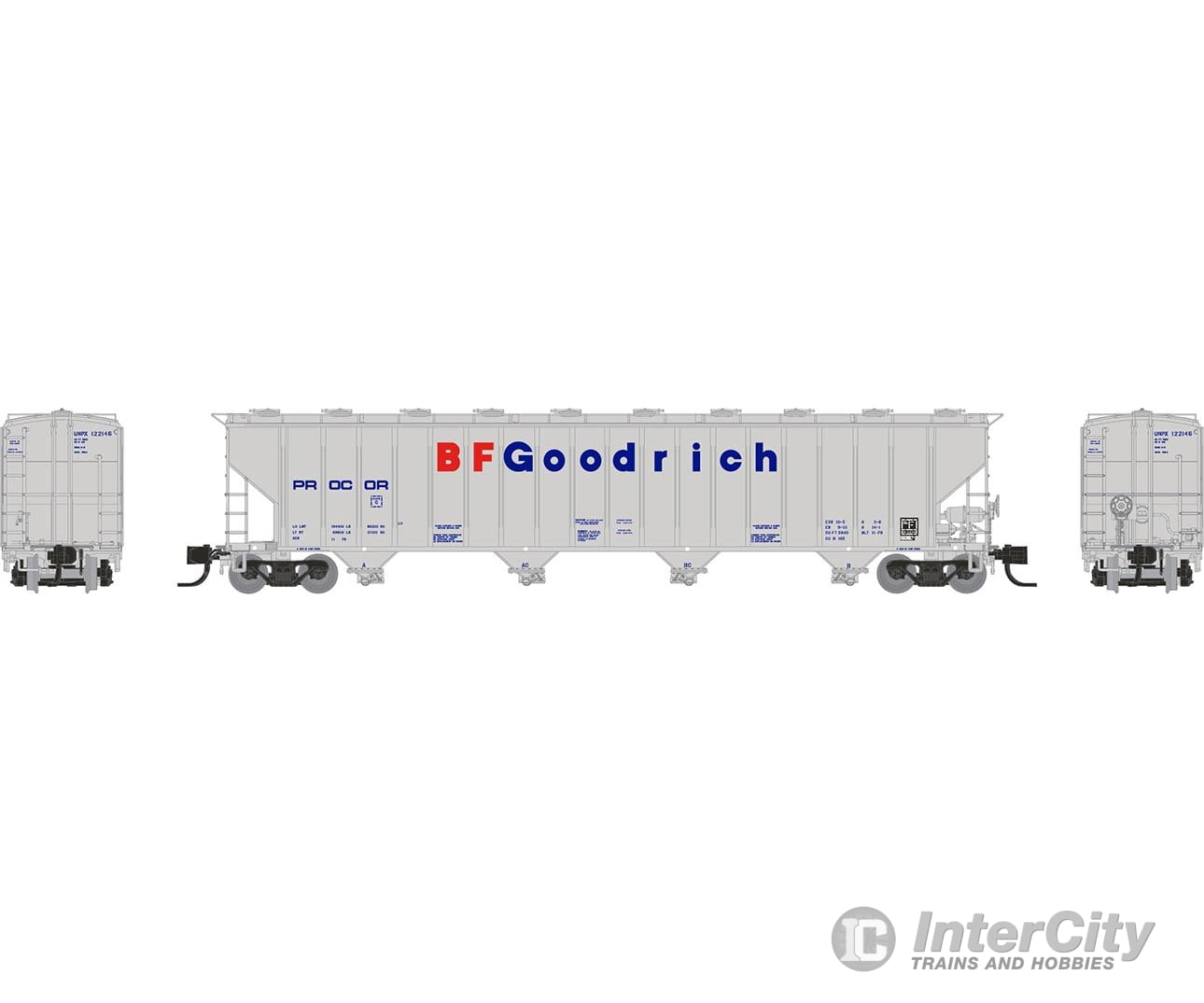 Rapido 560004A N Procor 5820 Covered Hopper: Unpx - W/ Bf Goodrich: Single Car
