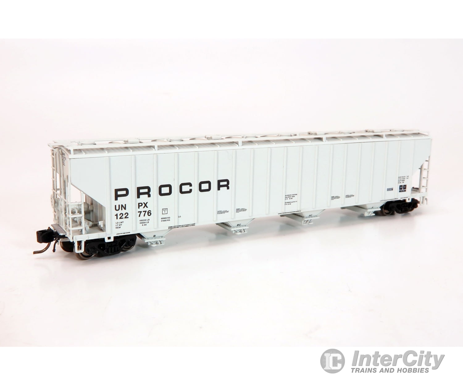 Rapido 560005 N Procor 5820 Covered Hopper: Unpx - Low Black Solid: 6-Pack