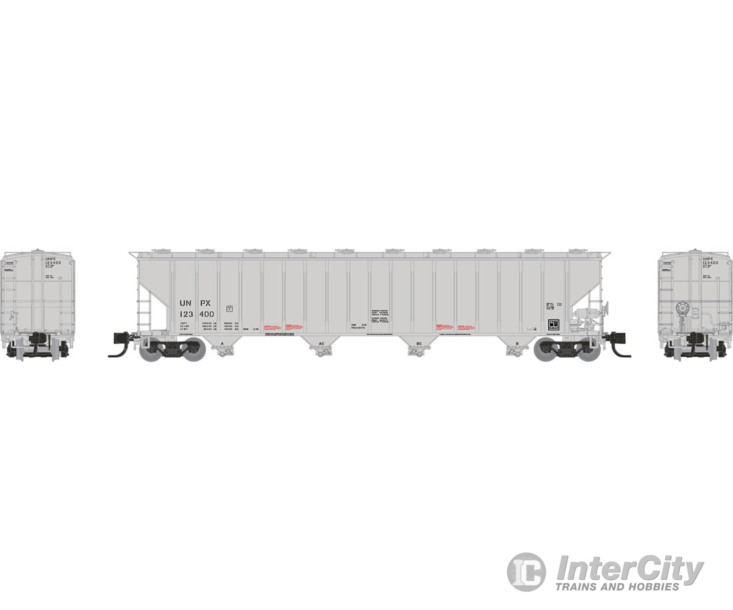 Rapido 560007 N Procor 5820 Covered Hopper: Unpx - No Logo: 6-Pack