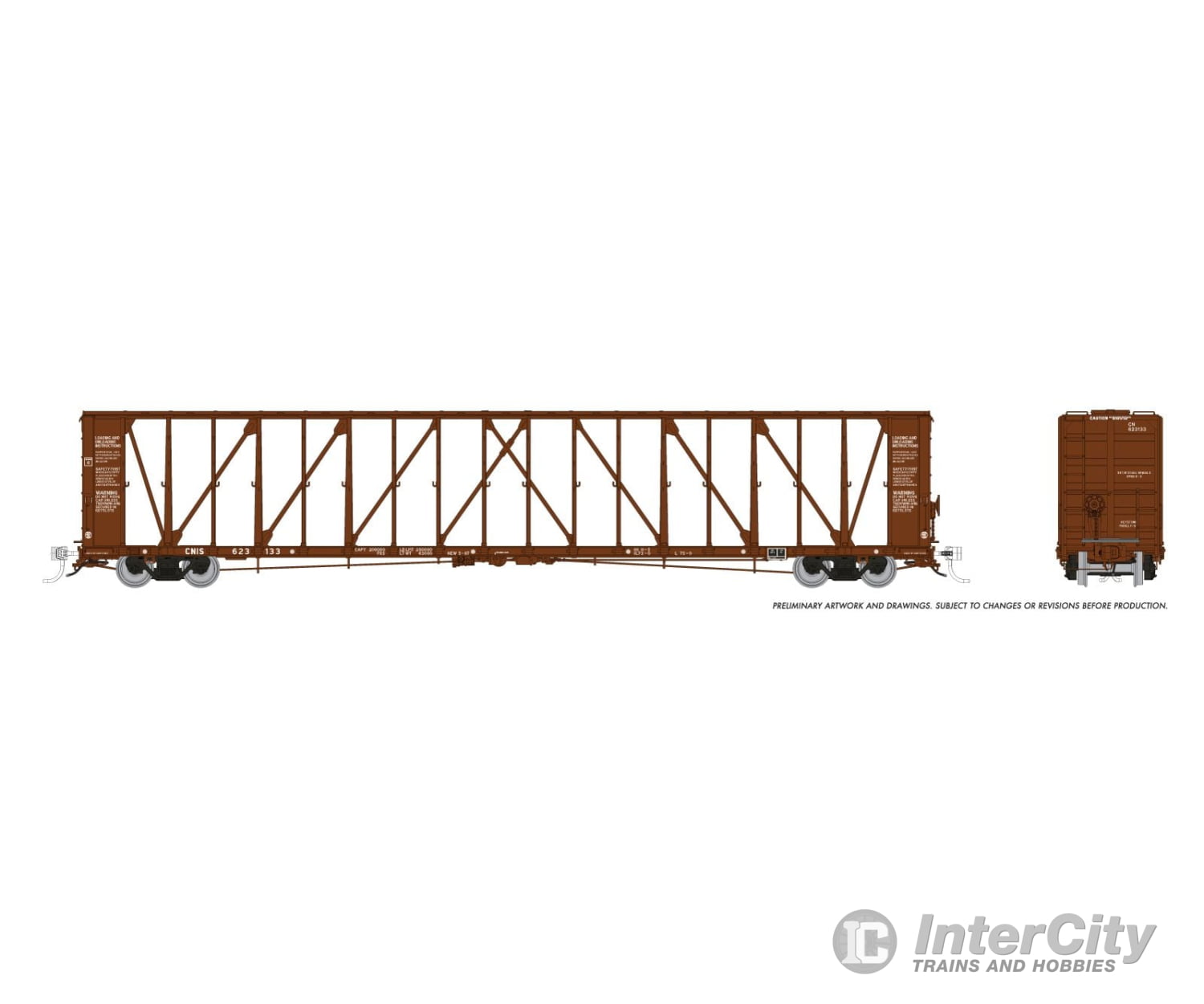Rapido 562010A N NSC Centerbeam Flatcar: CNIS - Brown: Single Car Freight Cars