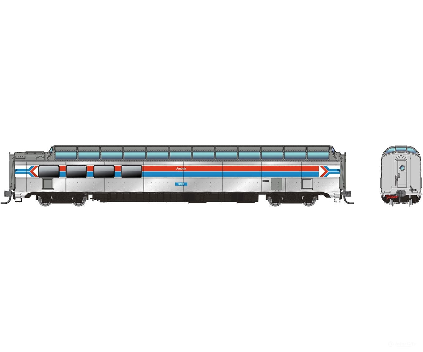 Rapido 575013 N Sp Dome-Lounge W/Flat Sides: Amtrak - Phase 1: #9373 Passenger Cars