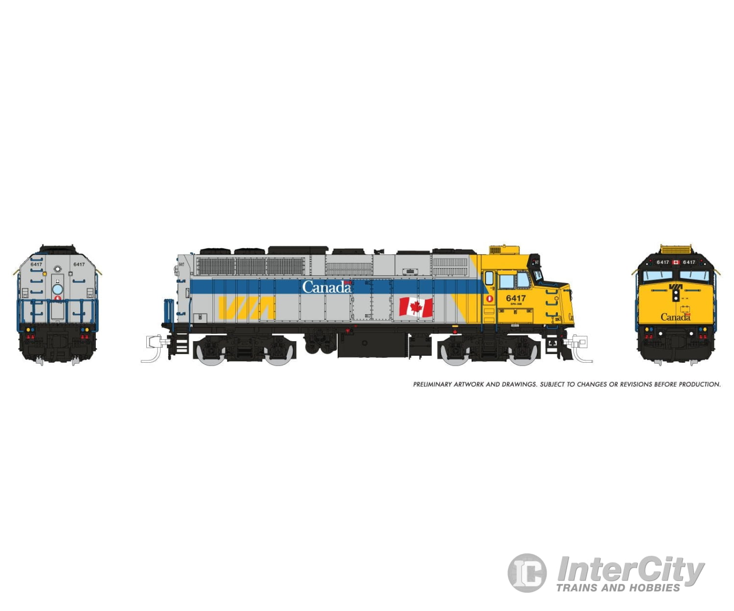 Rapido 580513 N F40PH-2D (DC/DCC/Sound): VIA Rail - Canada Scheme: #6405 Locomotives