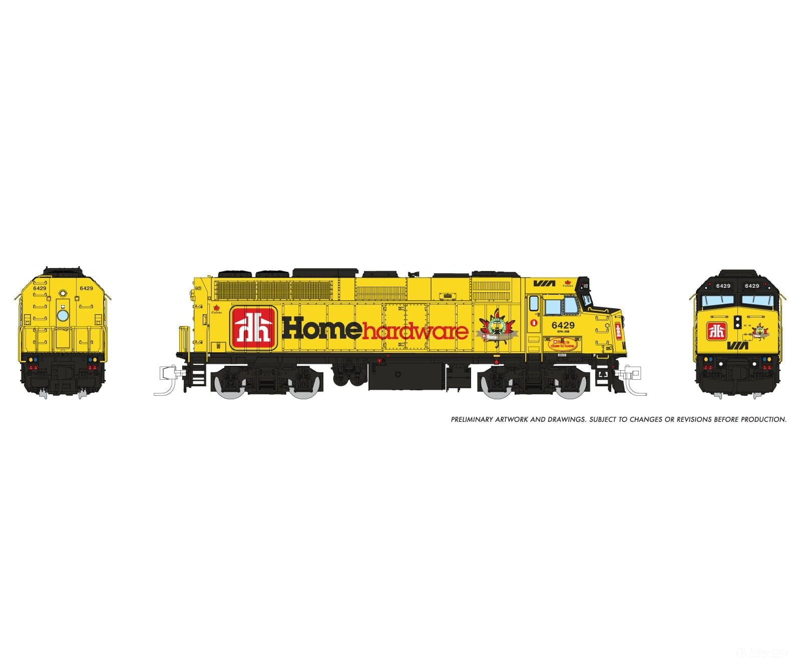 Rapido 580519 N F40PH-2D (DC/DCC/Sound): VIA Rail - Home Hardware: #6429 Locomotives