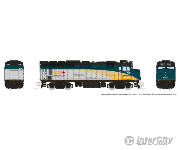 Rapido 582009 N Rebuilt F40PH-2D (DC/Silent): VIA Rail - Renaissance: #6404 Locomotives