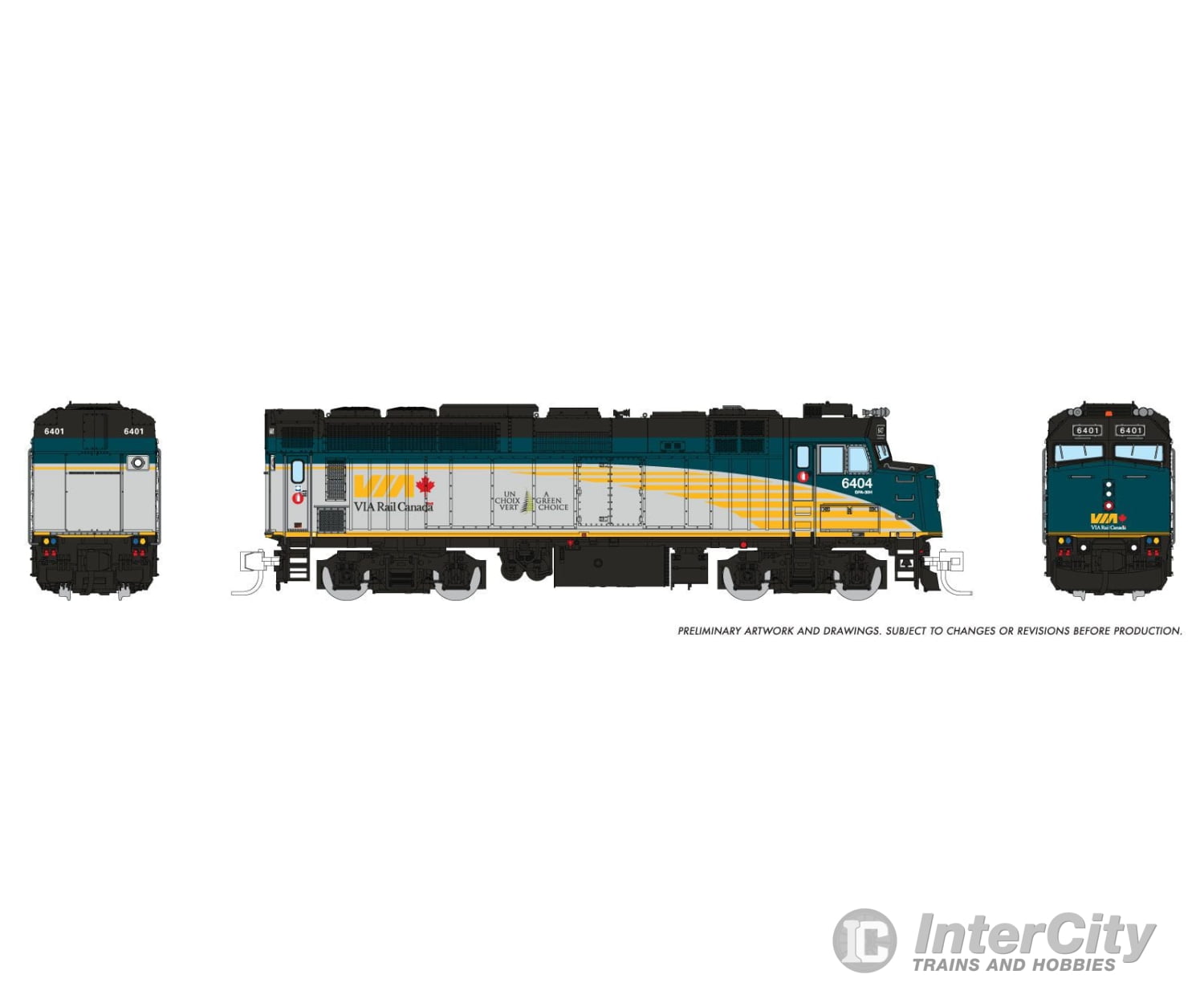 Rapido 582009 N Rebuilt F40PH-2D (DC/Silent): VIA Rail - Renaissance: #6404 Locomotives