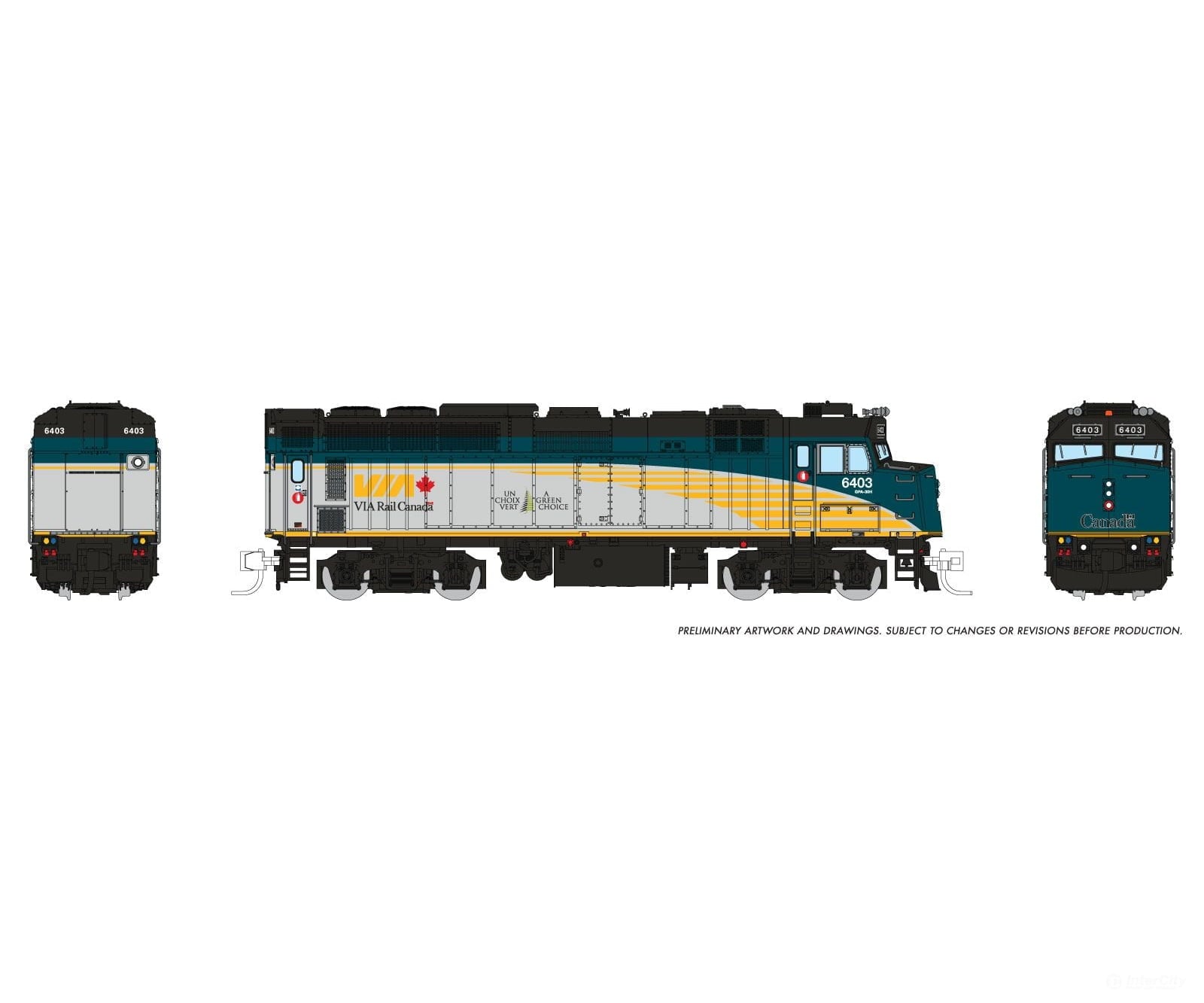 Rapido 582015 N Rebuilt F40PH-2D (DC/Silent): Canada $10 Bill Version: #6403 Locomotives