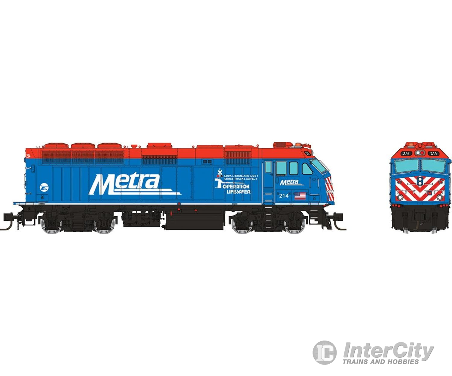 Rapido 583004 N F40Phm-2 (Dc/Silent): Metra - Blue Scheme / Ol: #214 Locomotives