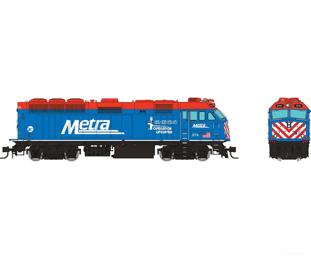 Rapido 583004 N F40Phm-2 (Dc/Silent): Metra - Blue Scheme / Ol: #214 Locomotives