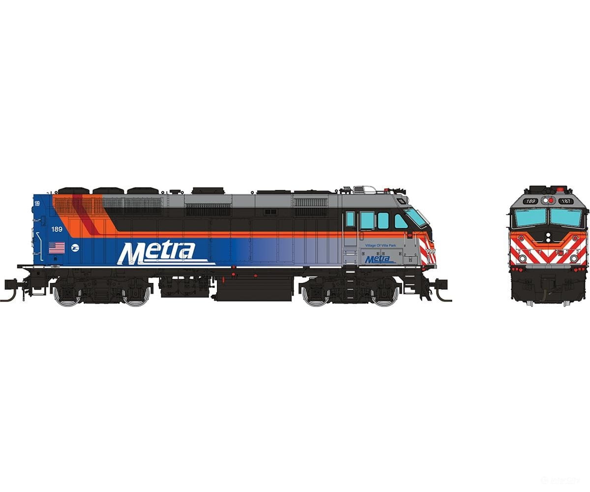 Rapido 583006 N F40Phm-3 (Dc/Silent): Metra - Fade Scheme: #189 (Village Of Villa Park) Locomotives