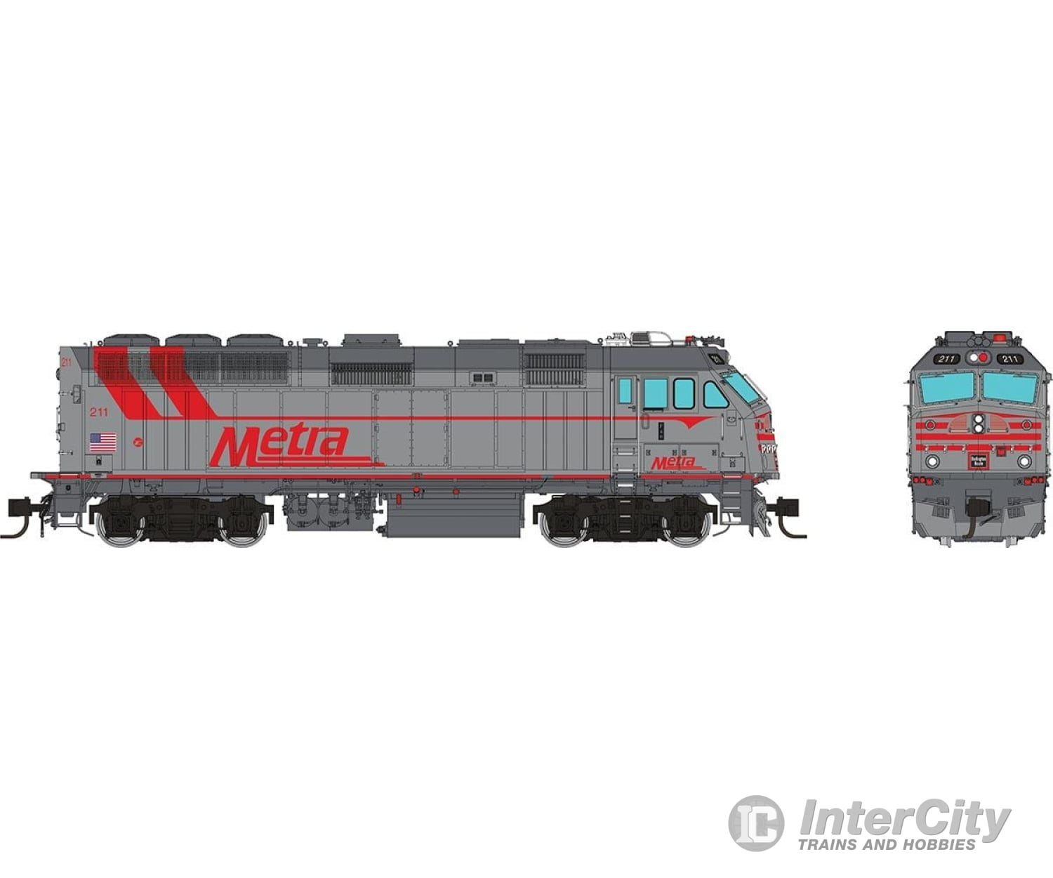 Rapido 583008 N F40Phm-3 (Dc/Silent): Metra - Cb&Q Heritage: #211 Locomotives