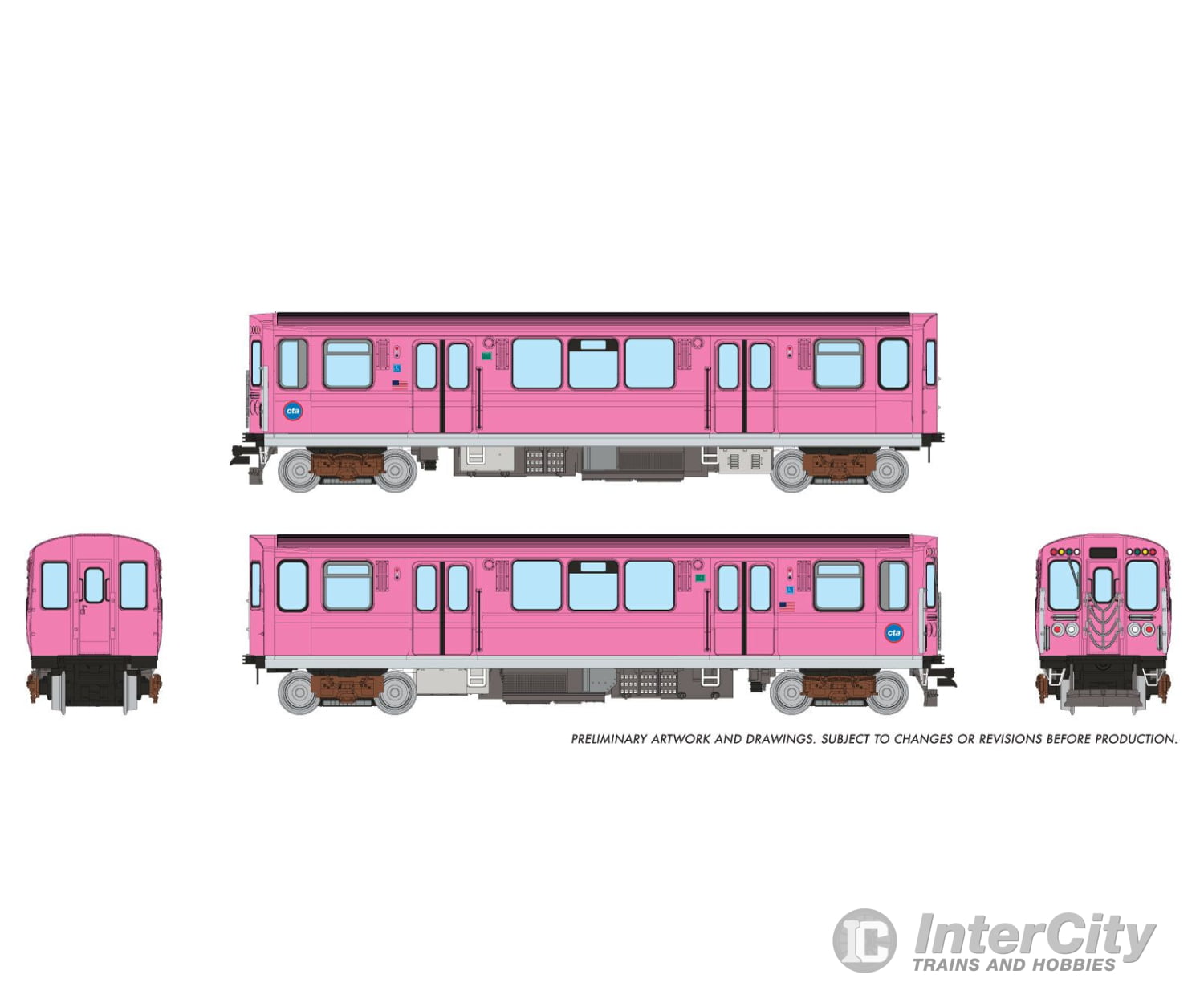 Rapido 588005 N CTA 2600-series L 2-Car Pair (DC/Silent): Circle Logo Scheme