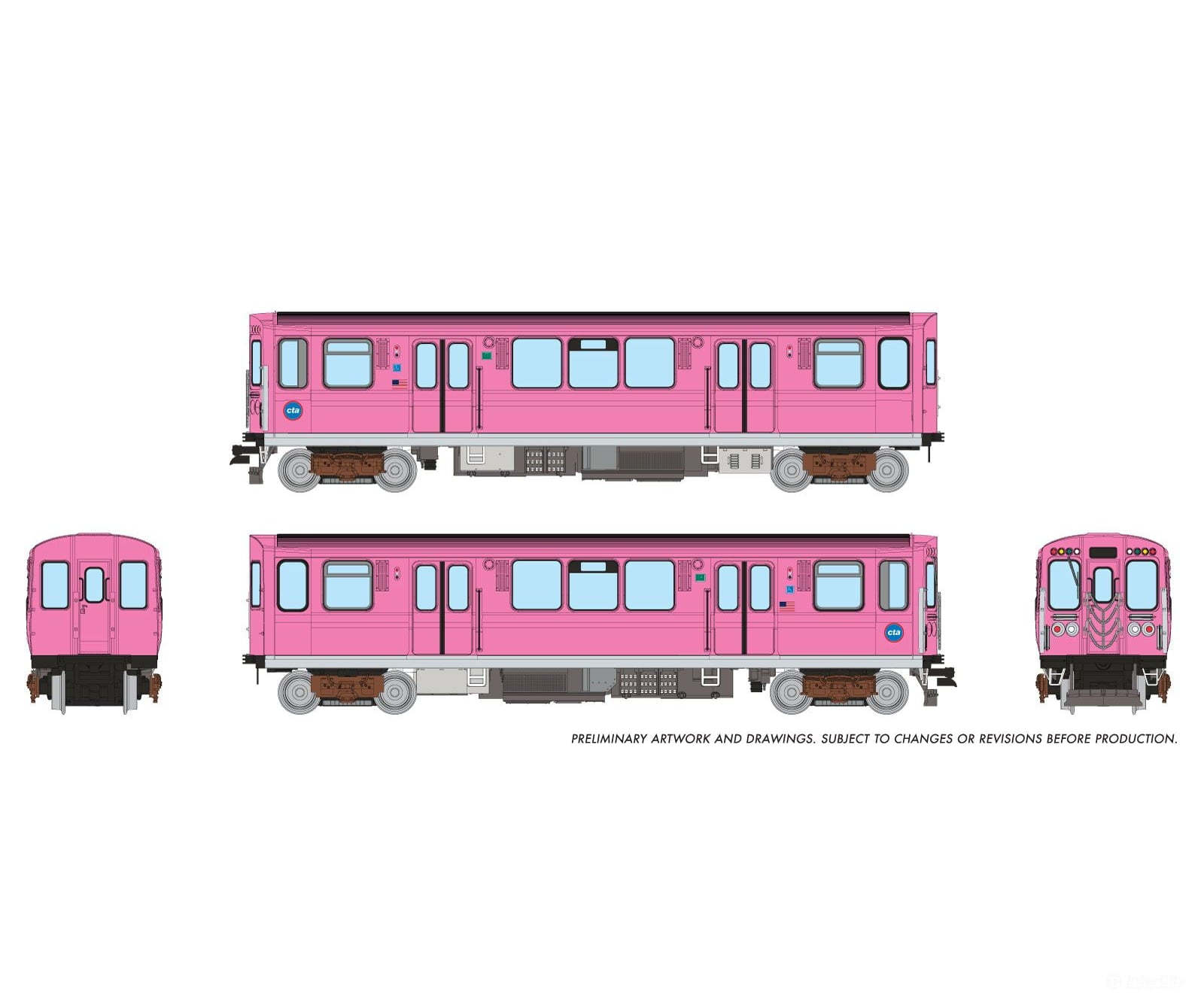 Rapido 588005 N CTA 2600-series L 2-Car Pair (DC/Silent): Circle Logo Scheme