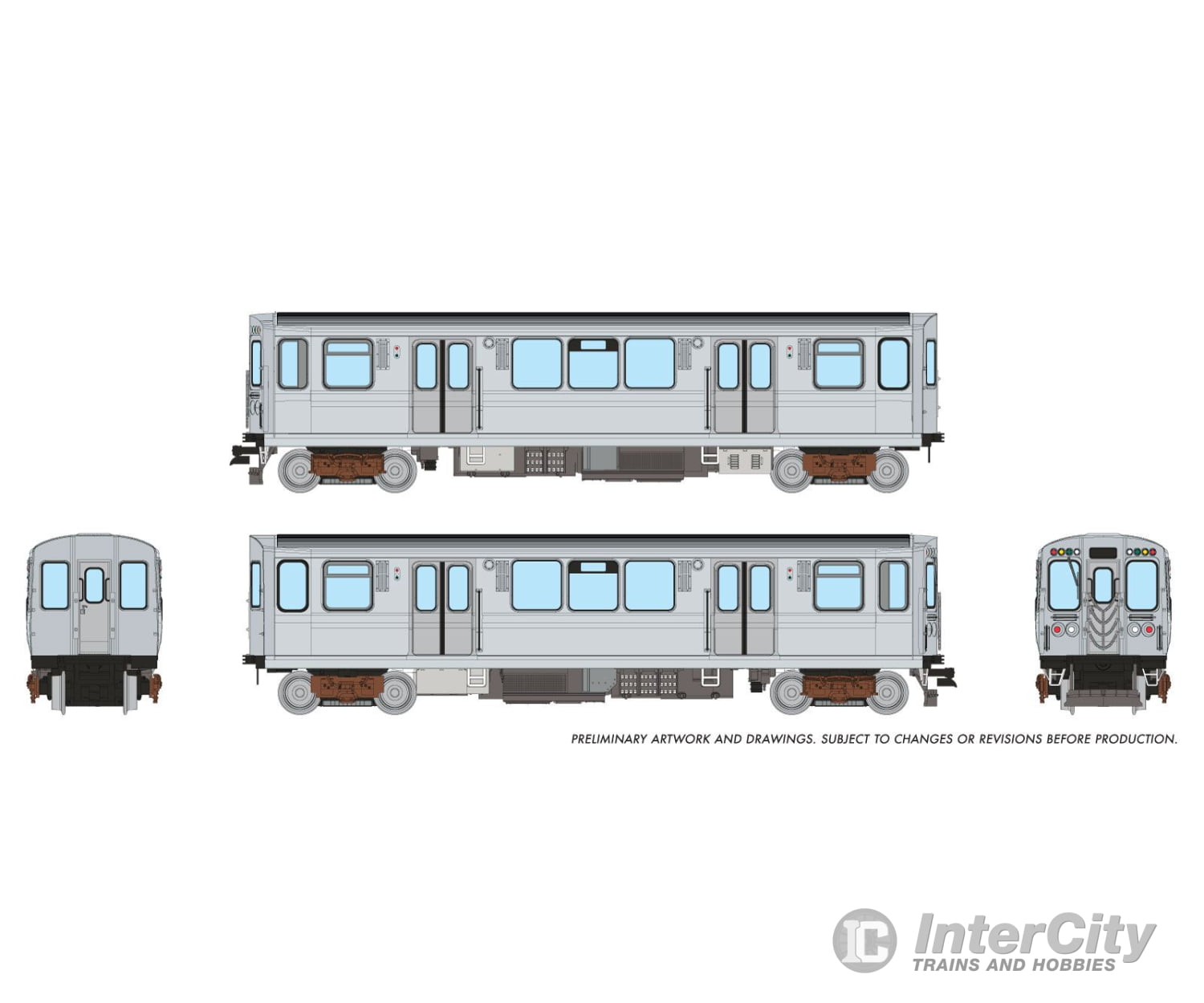 Rapido 588009 N CTA 2600-series L 2-Car Pair (DC/Silent): Painted Unlettered