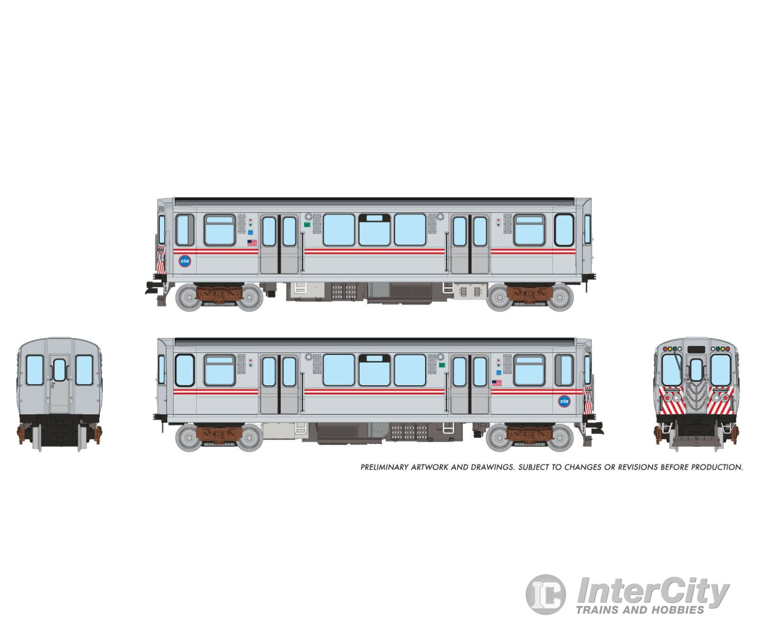 Rapido 588504 N CTA 2600-series L 4-Car Set (DC/DCC/Sound): Circle Logo Scheme