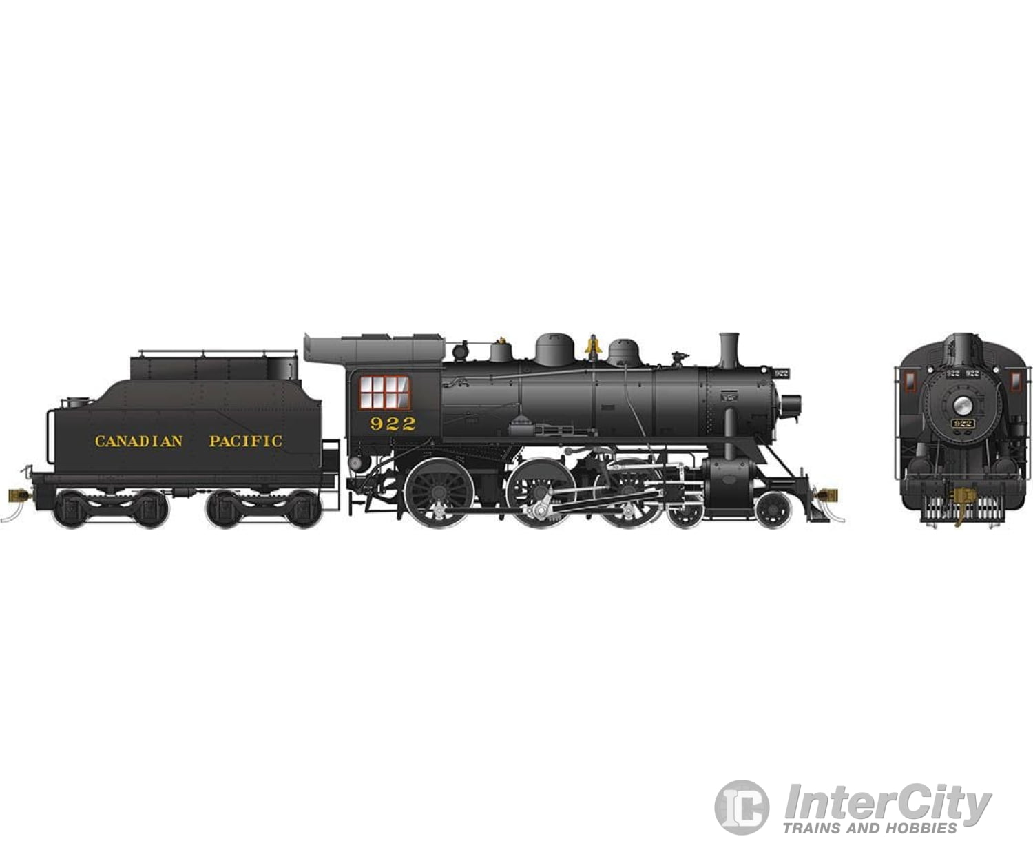 Rapido 602001 Ho Scale D10G Steam Locomotive (Dc/Silent): Cpr #922 Locomotives