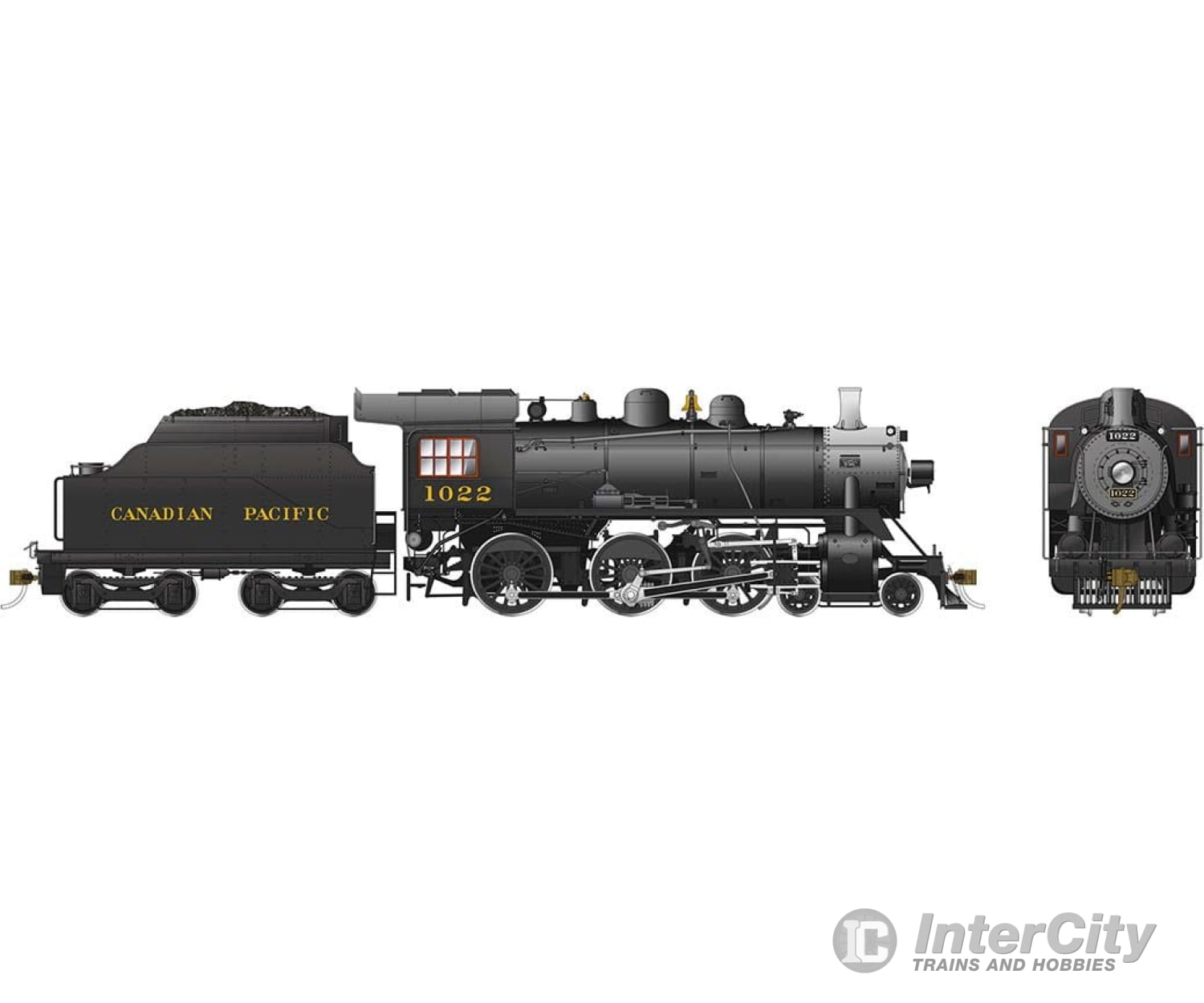 Rapido 602003 Ho Scale D10H Steam Locomotive (Dc/Silent): Cpr #1022 Locomotives