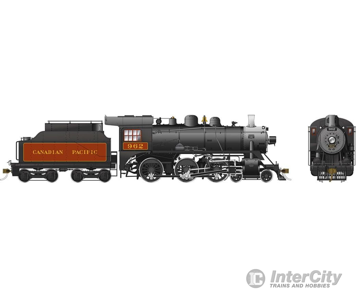 Rapido 602010 Ho Scale D10J Steam Locomotive (Dc/Silent): Cpr Maroon #962 Locomotives