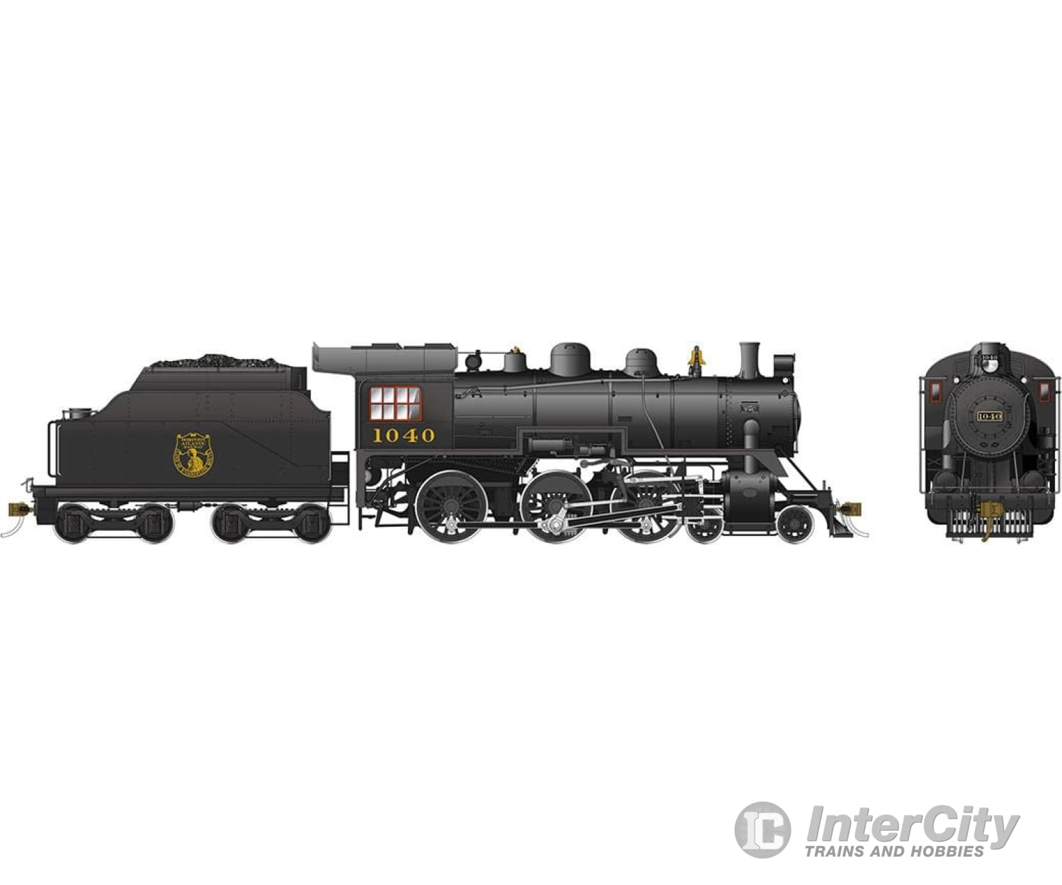 Rapido 602011 Ho Scale D10H Steam Locomotive (Dc/Silent): Dar #1040 Locomotives