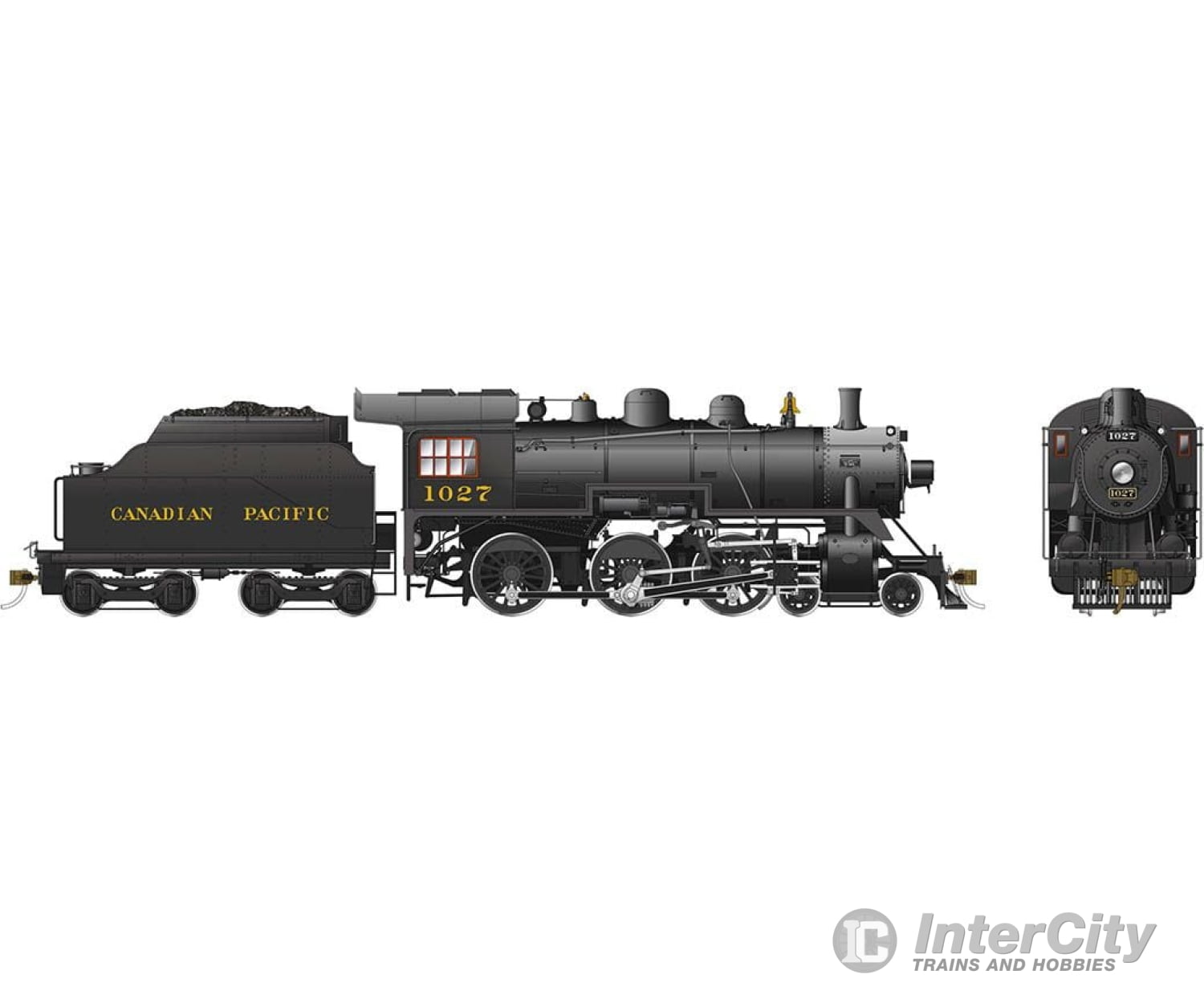 Rapido 602504 Ho Scale D10H Steam Locomotive (Dcc/Sound): Cpr #1027 Locomotives