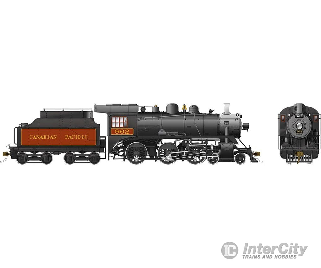 Rapido 602510 Ho Scale D10J Steam Locomotive (Dcc/Sound): Cpr Maroon #962 Locomotives