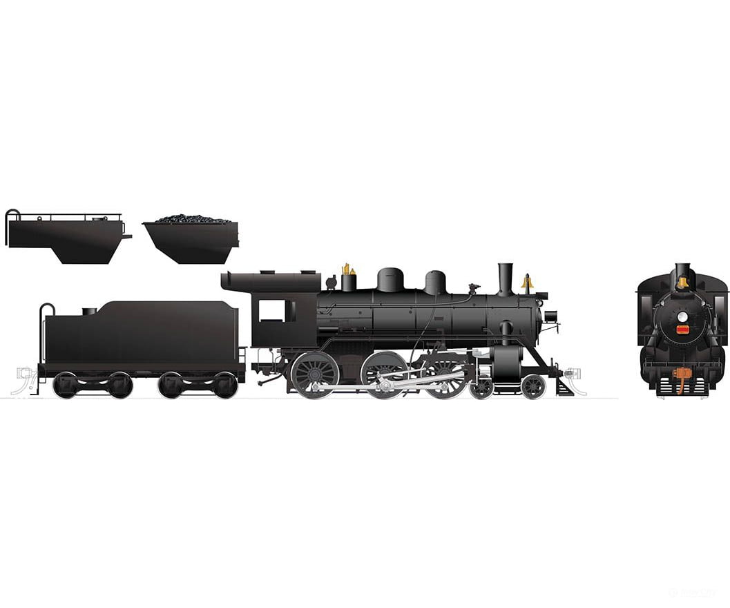 Rapido 603017 Ho Scale H-6-G (Dc/Silent): Unlettered Wood Cab Locomotives