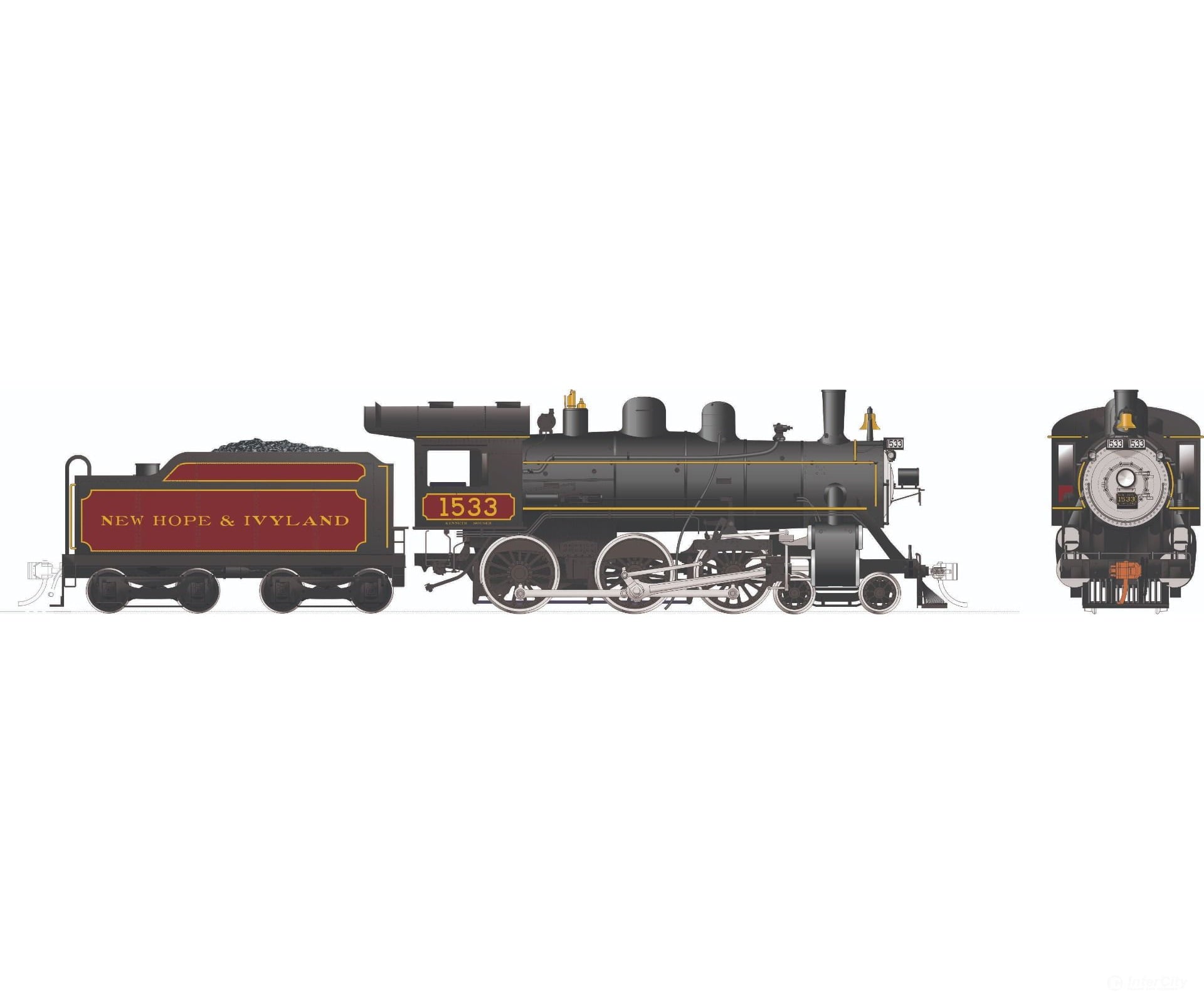 Rapido 603520 HO H-6-g 4-6-0 (DC/DCC/Sound): New Hope & Ivyland: #1533 - Locomotives