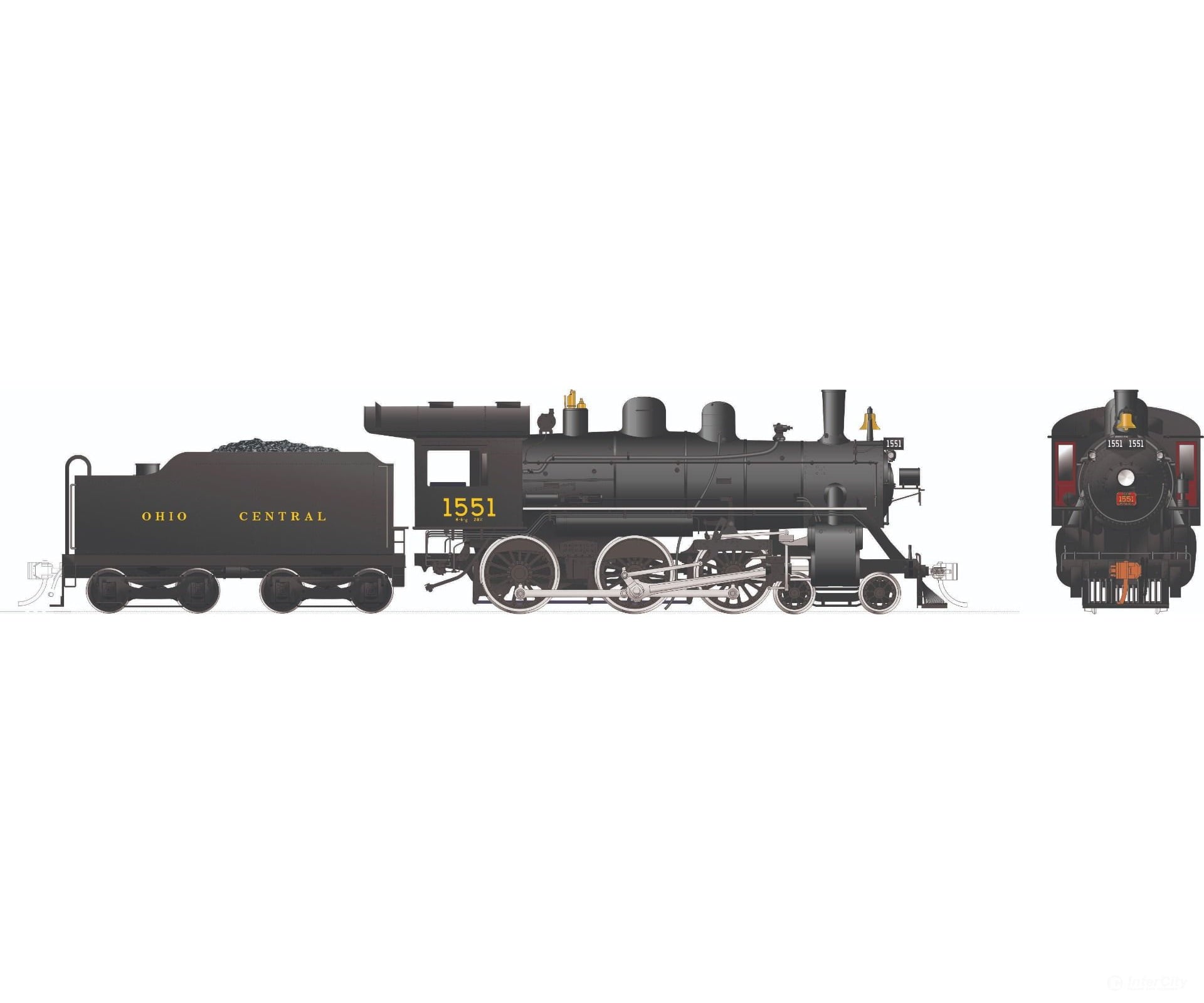 Rapido 603521 HO H-6-g 4-6-0 (DC/DCC/Sound): Ohio Central: #1551 - Locomotives