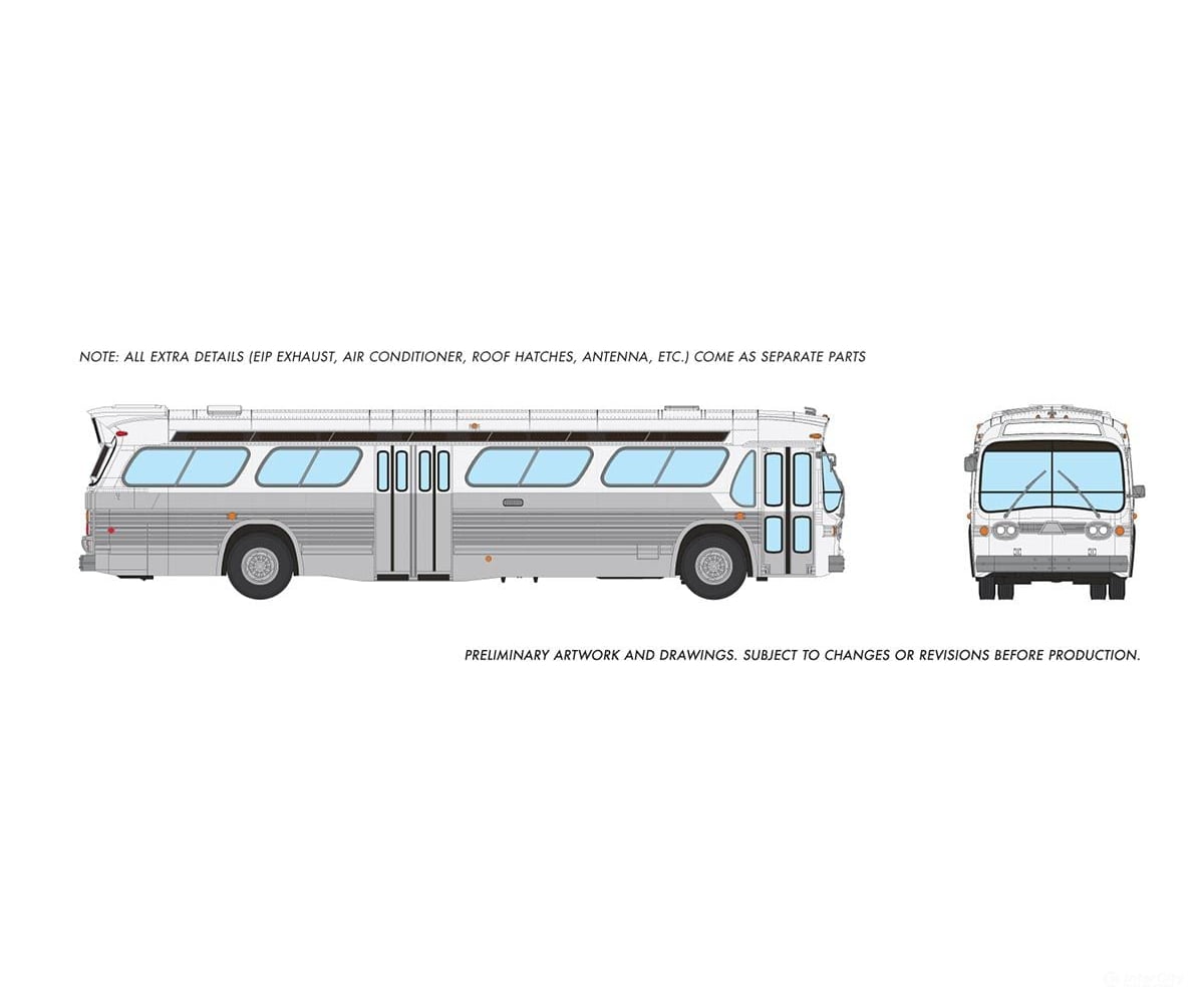 Rapido 751037 Ho 1/87 New Look Bus (Deluxe): Unlettered Transit W/ Dual Doors: White/Silver Cars