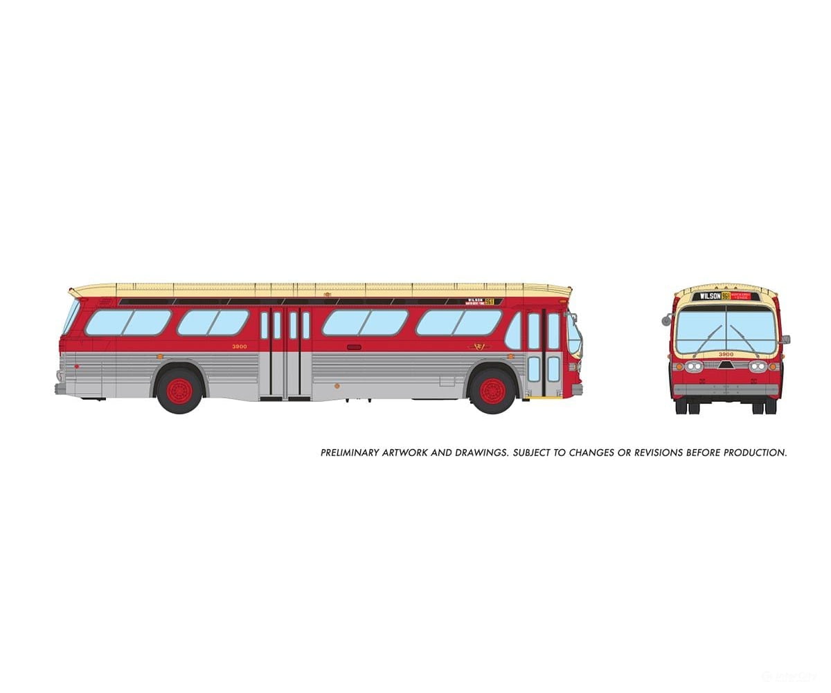 Rapido 751099 Ho 1/87 New Look Bus (Deluxe): Ttc - Maroon & Cream: #3900 Cars Trucks