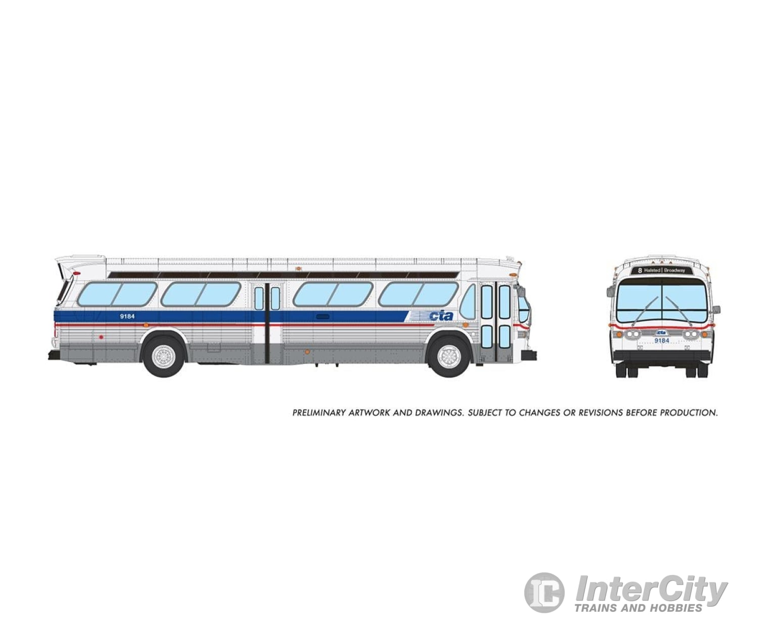 Rapido 753137 Ho 1/87 New Look Bus (Deluxe): Chicago Cta - Late Scheme: #9188 Cars & Trucks