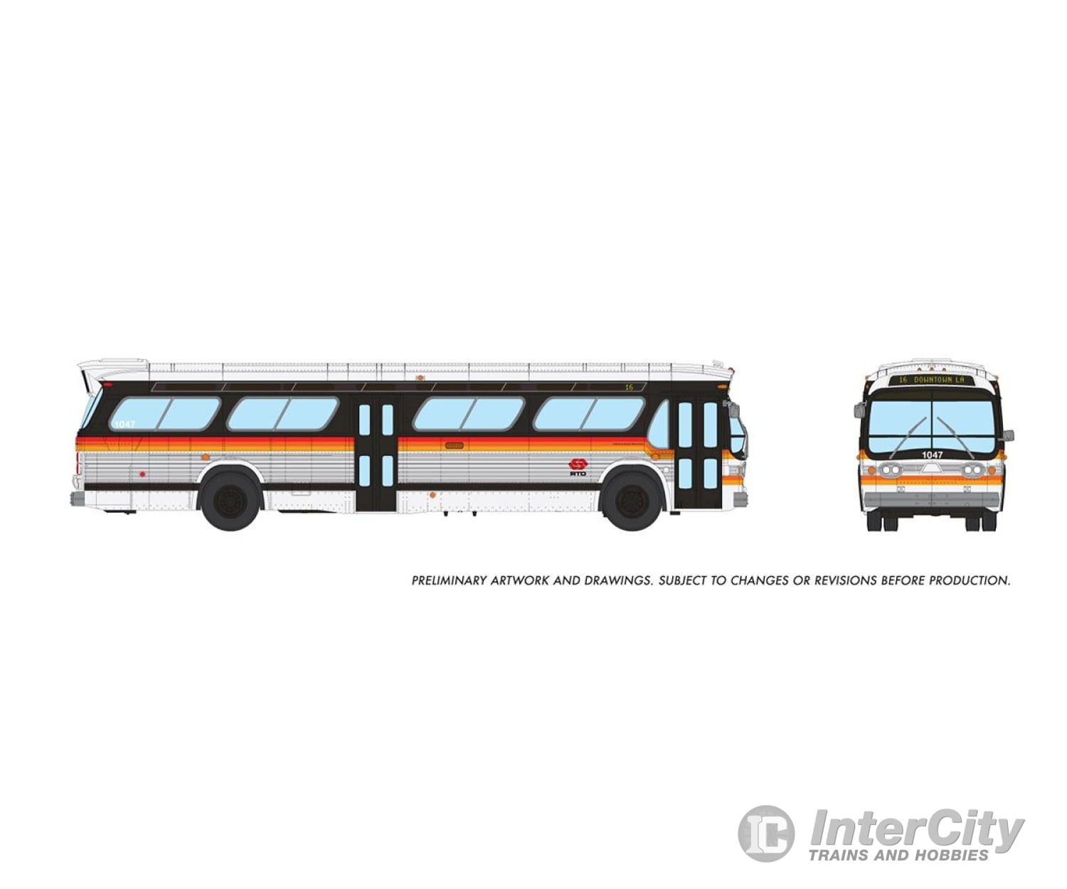 Rapido 753141 Ho 1/87 New Look Bus (Deluxe): Los Angeles Scrtd: #1047 Cars & Trucks