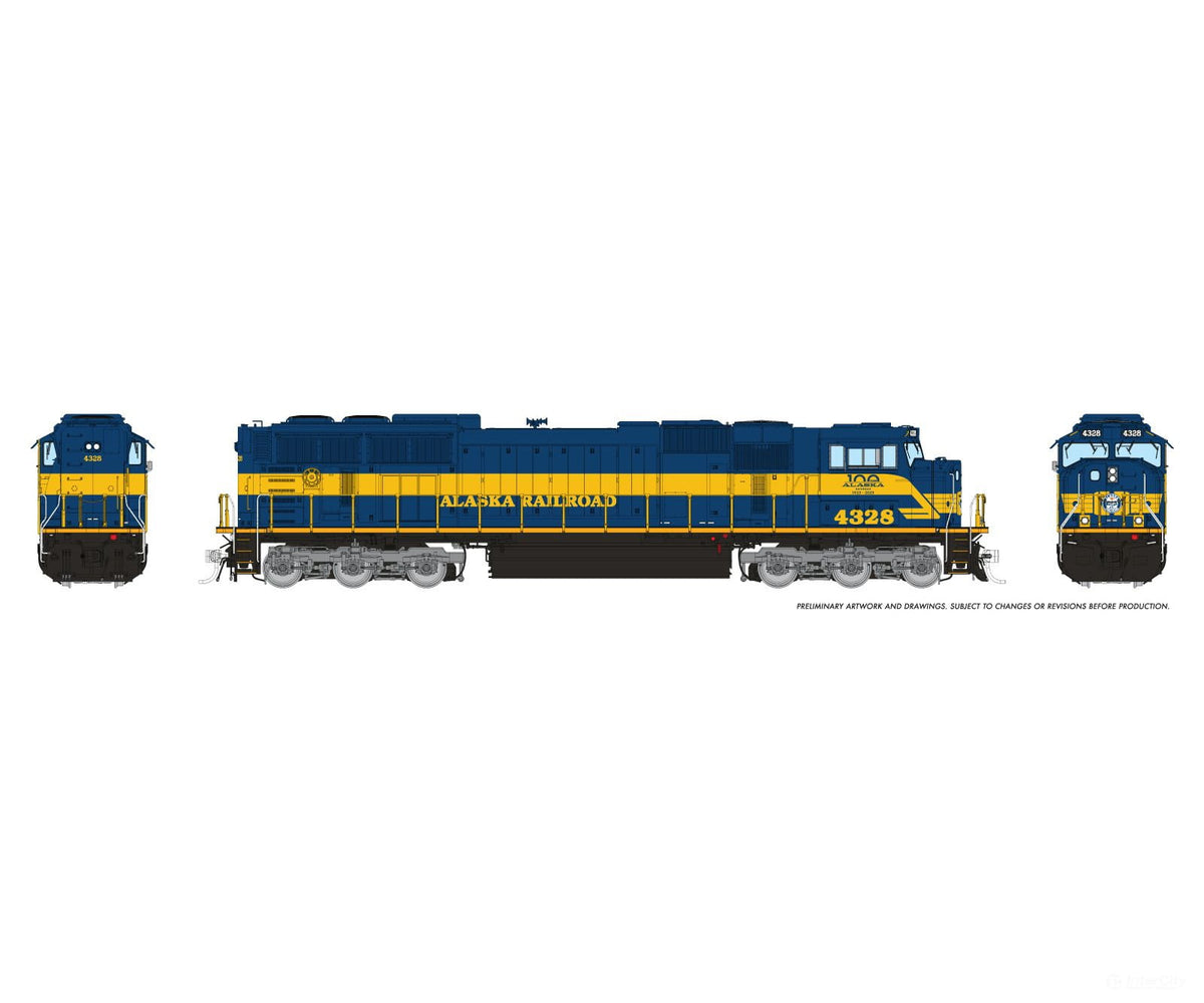 Rapido 9048504 HO SD70MAC w/ Flared Rad (DC/DCC/Sound w/ Fans): Alaska Railroad - Anniversary Scheme: #4328