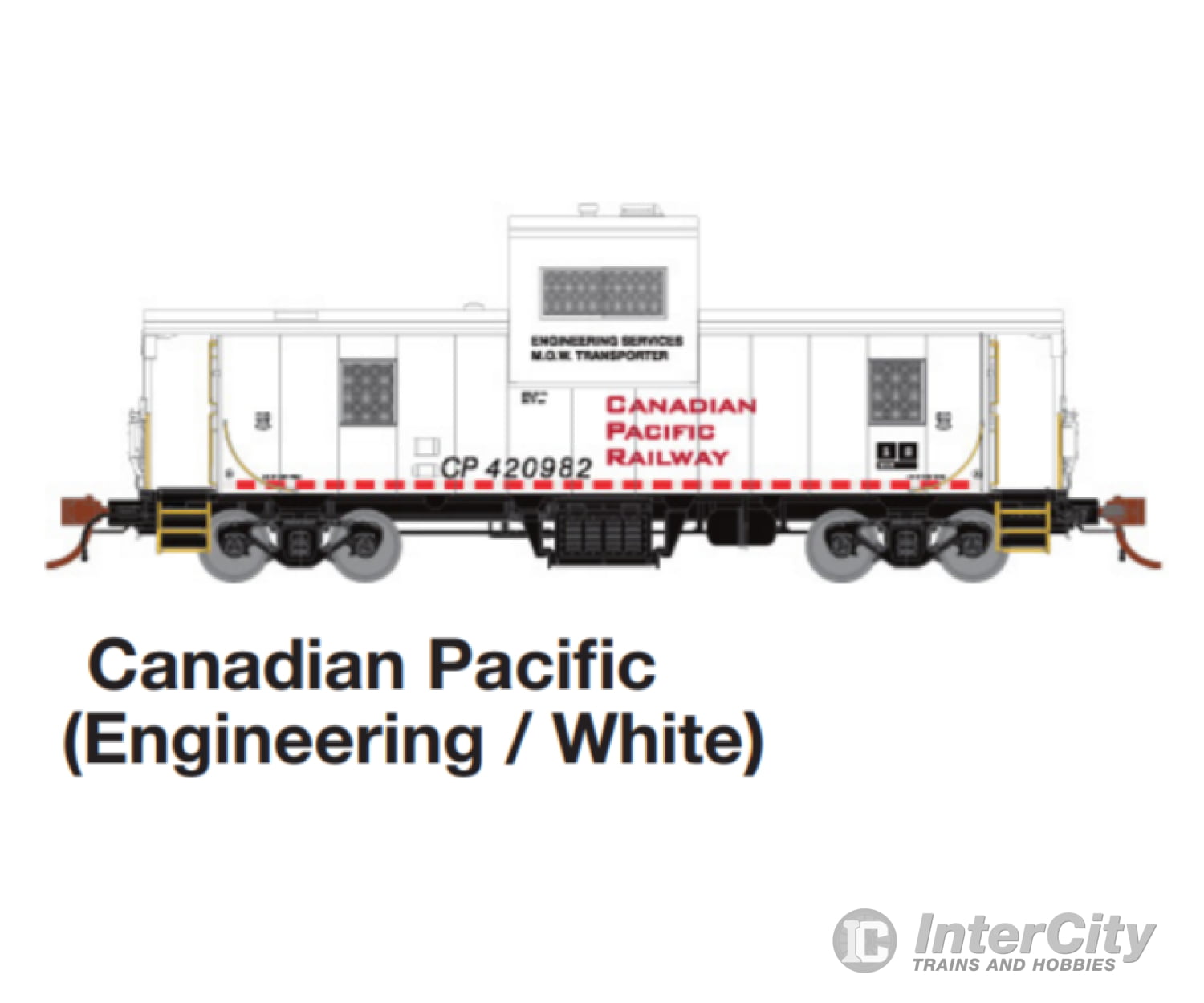 Rapido Ho 110133 Cp Angus Shops Caboose - Ready To Run -- Canadian Pacific 420982 (White Red