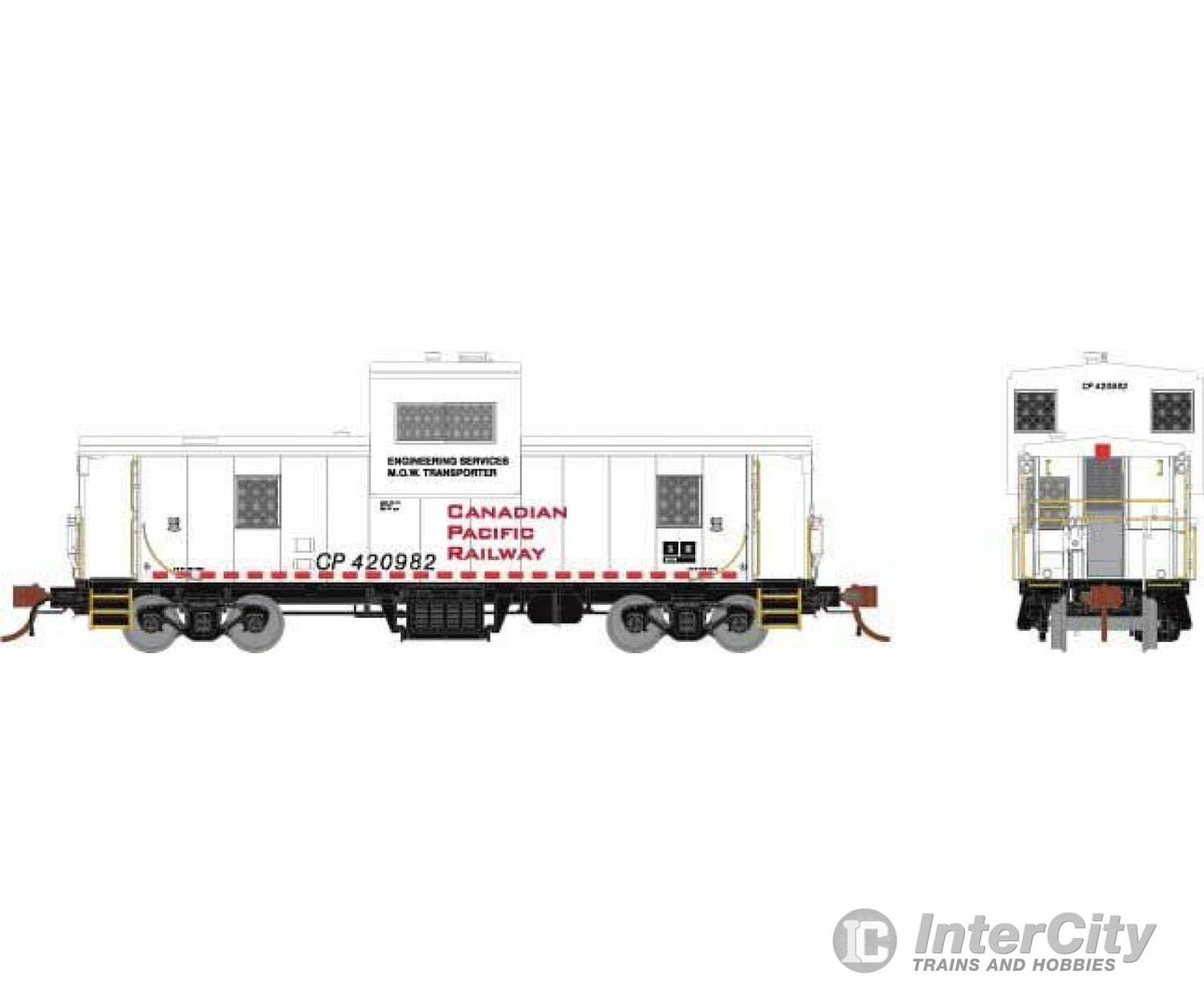 Rapido Ho 110133 Cp Angus Shops Caboose - Ready To Run -- Canadian Pacific 420982 (White Red