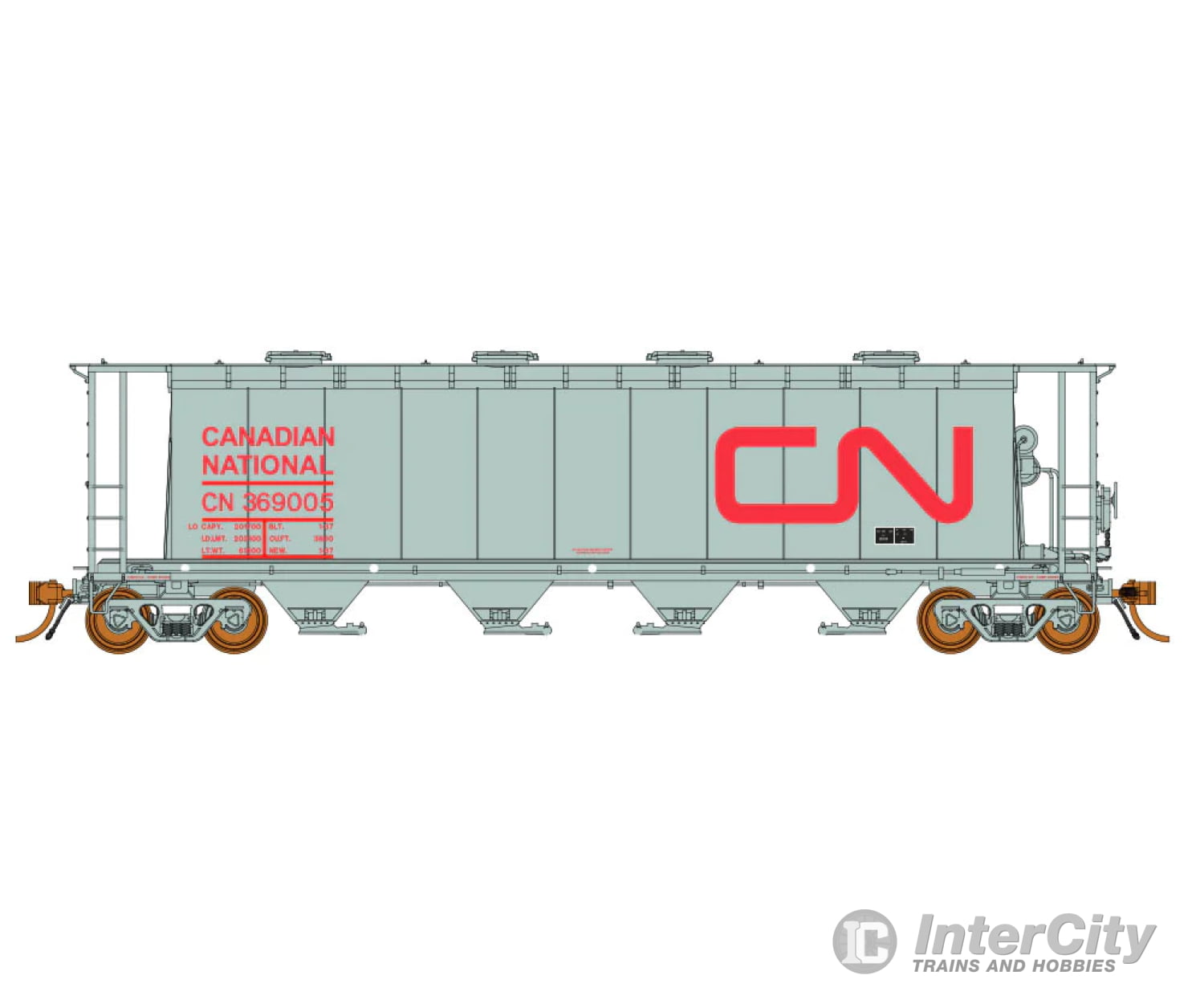 Rapido Ho 127000A 3800 Cu. Ft. Cylindrical Covered Hopper - Ready To Run -- Canadian National