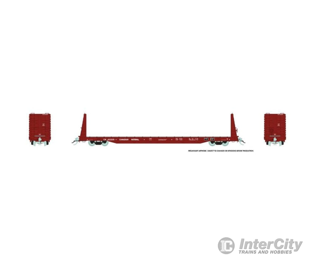 Rapido Ho 147003A Marine Industries Bulkhead Flatcar - Ready To Run -- Canadian National (Mineral