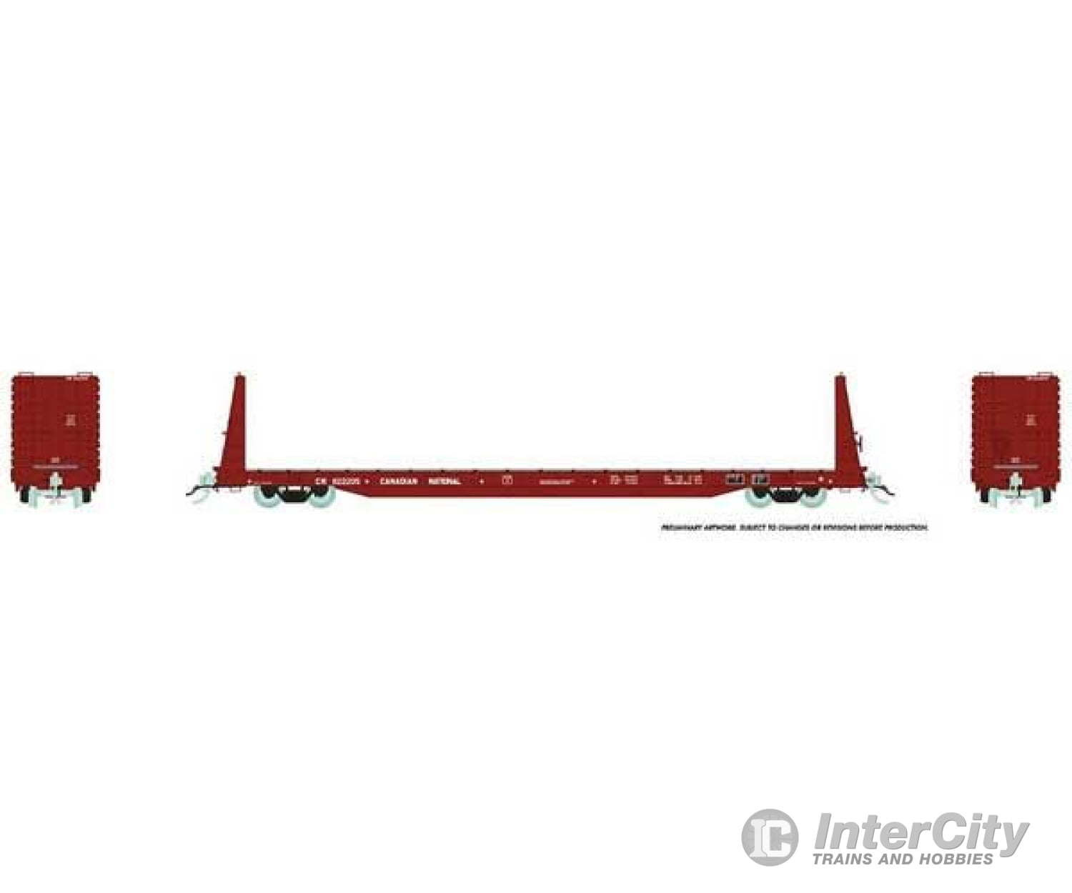 Rapido Ho 147003A Marine Industries Bulkhead Flatcar - Ready To Run -- Canadian National (Mineral