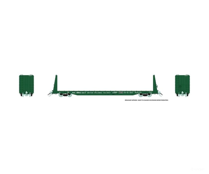 Rapido Ho 147005A Marine Industries Bulkhead Flatcar - Ready To Run -- British Columbia Railway