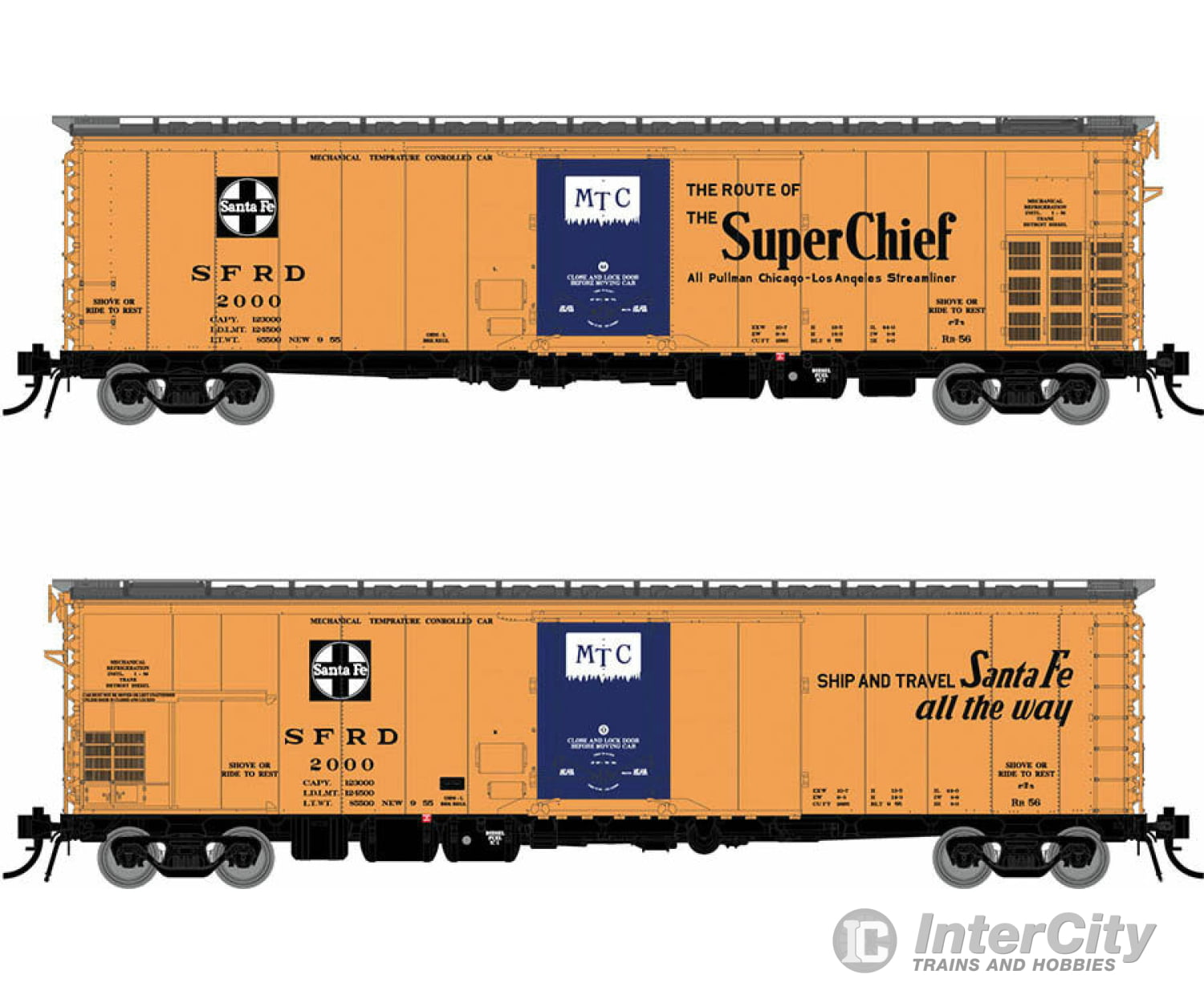 Rapido Ho 156001A Santa Fe Class Rr-56 Mechanical Reefer - Ready To Run -- Sfrd (Orange Black Blue;