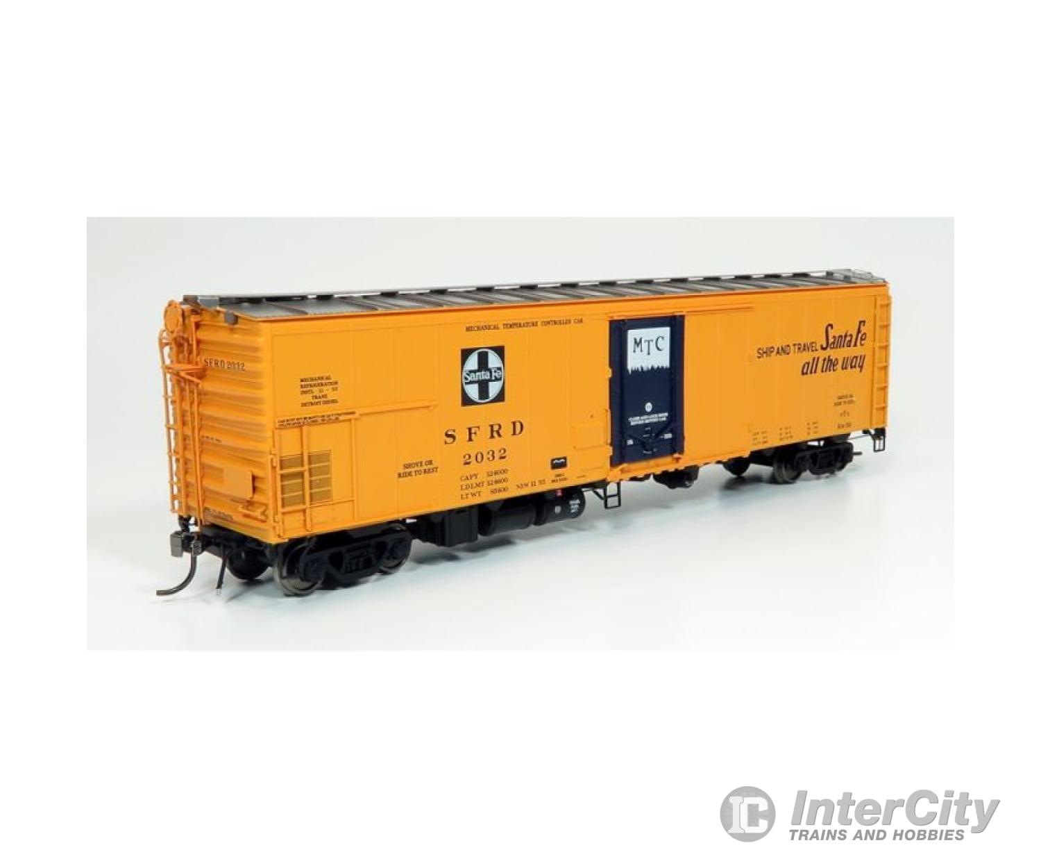 Rapido Ho 156001A Santa Fe Class Rr-56 Mechanical Reefer - Ready To Run -- Sfrd (Orange Black Blue;