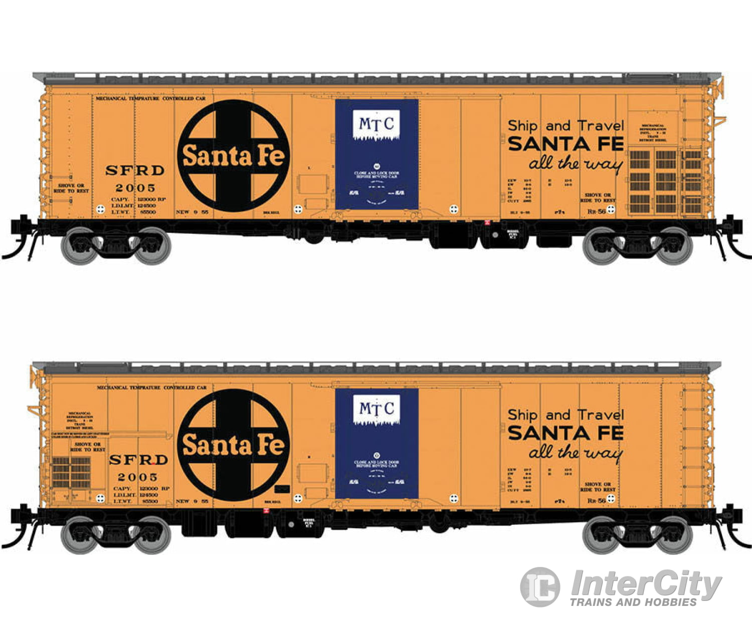 Rapido Ho 156006A Santa Fe Class Rr-56 Mechanical Reefer - Ready To Run -- (Orange Black Blue All